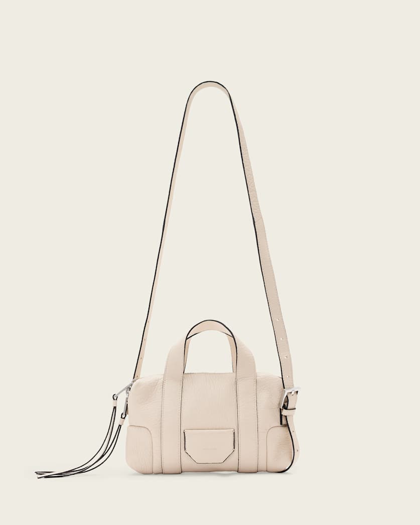 AllSaints Ares Compact Leather Crossbody Bag Women's Sahara White Women's