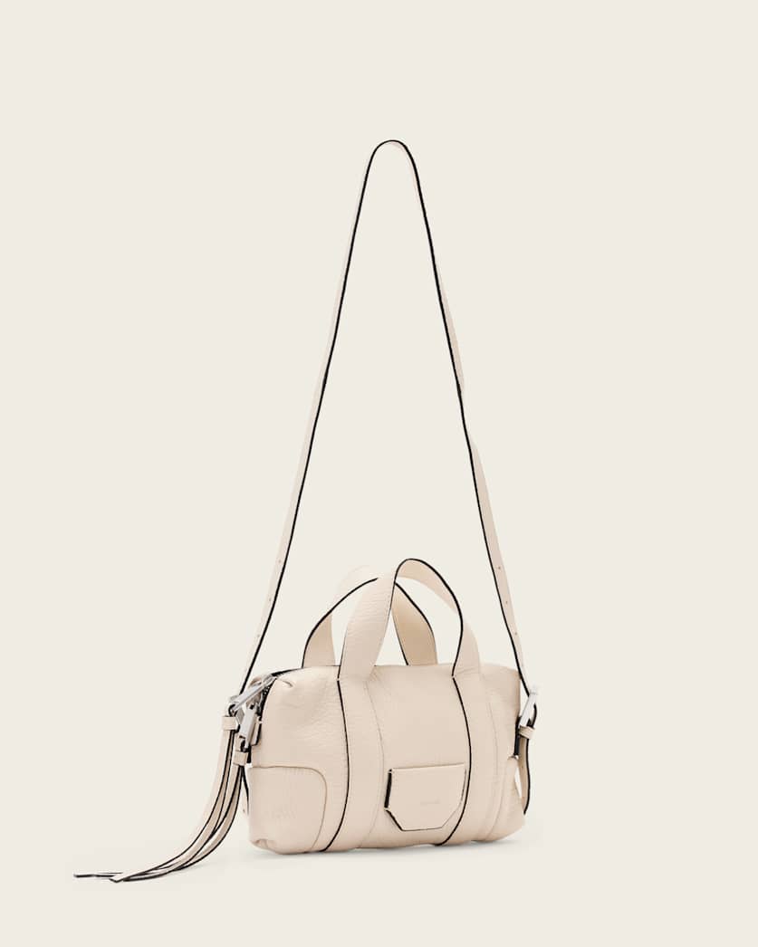 AllSaints Ares Compact Leather Crossbody Bag Women's Sahara White Women's