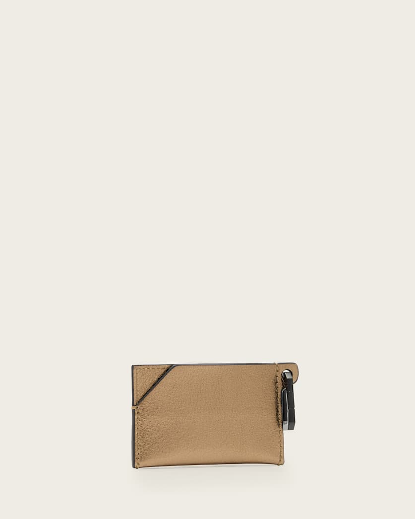 AllSaints Hex Leather Cardholder Women's Warm Brass Women's