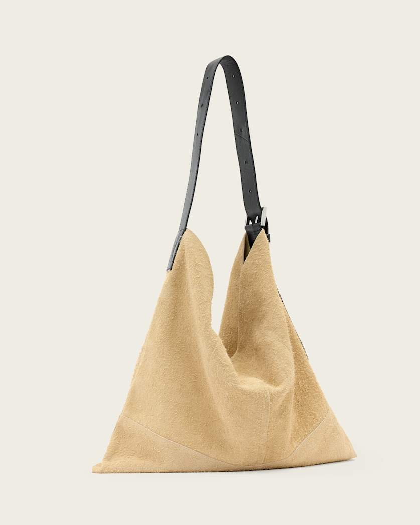 AllSaints Asha Leather Shoulder Bag Women's Sahara White Women's
