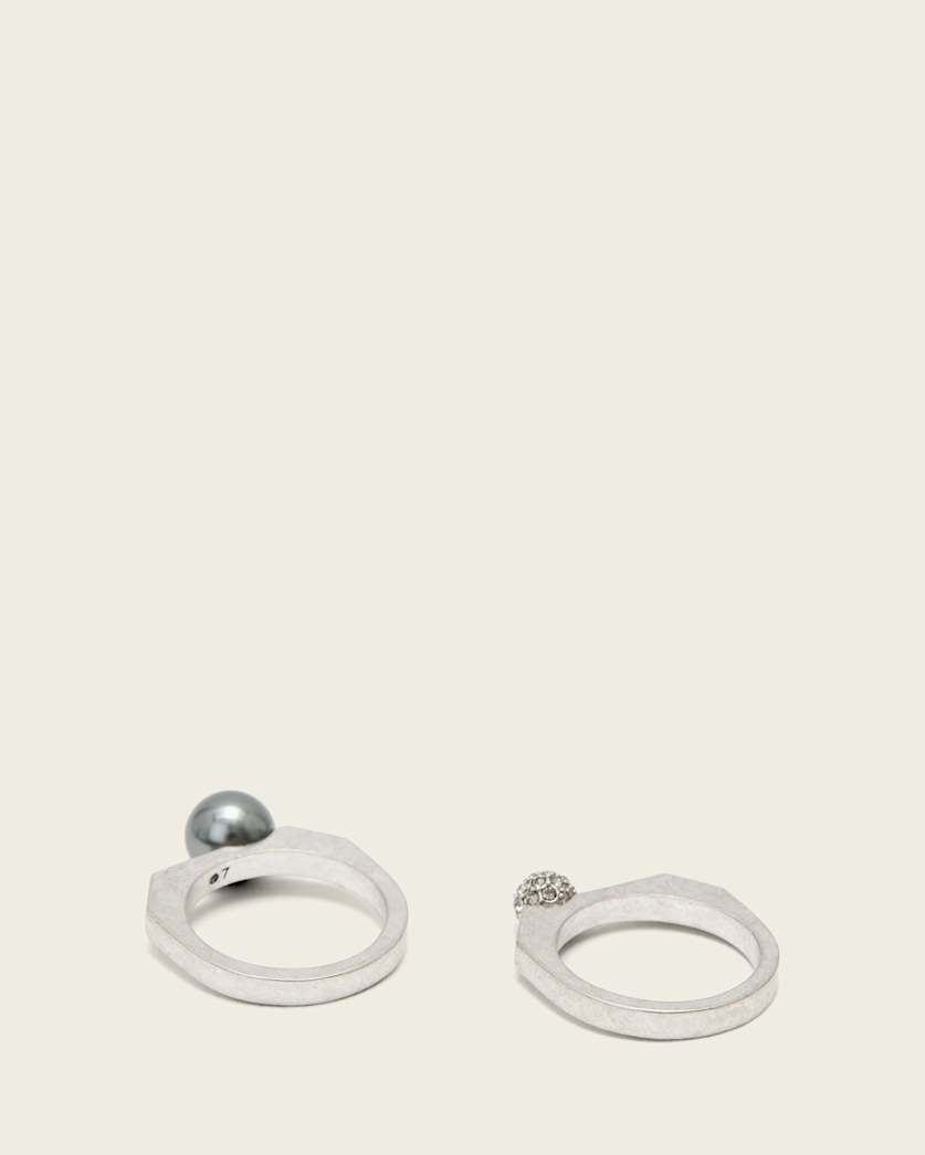 AllSaints Ellie Hex Ring Set Women's Warm Brass Women's
