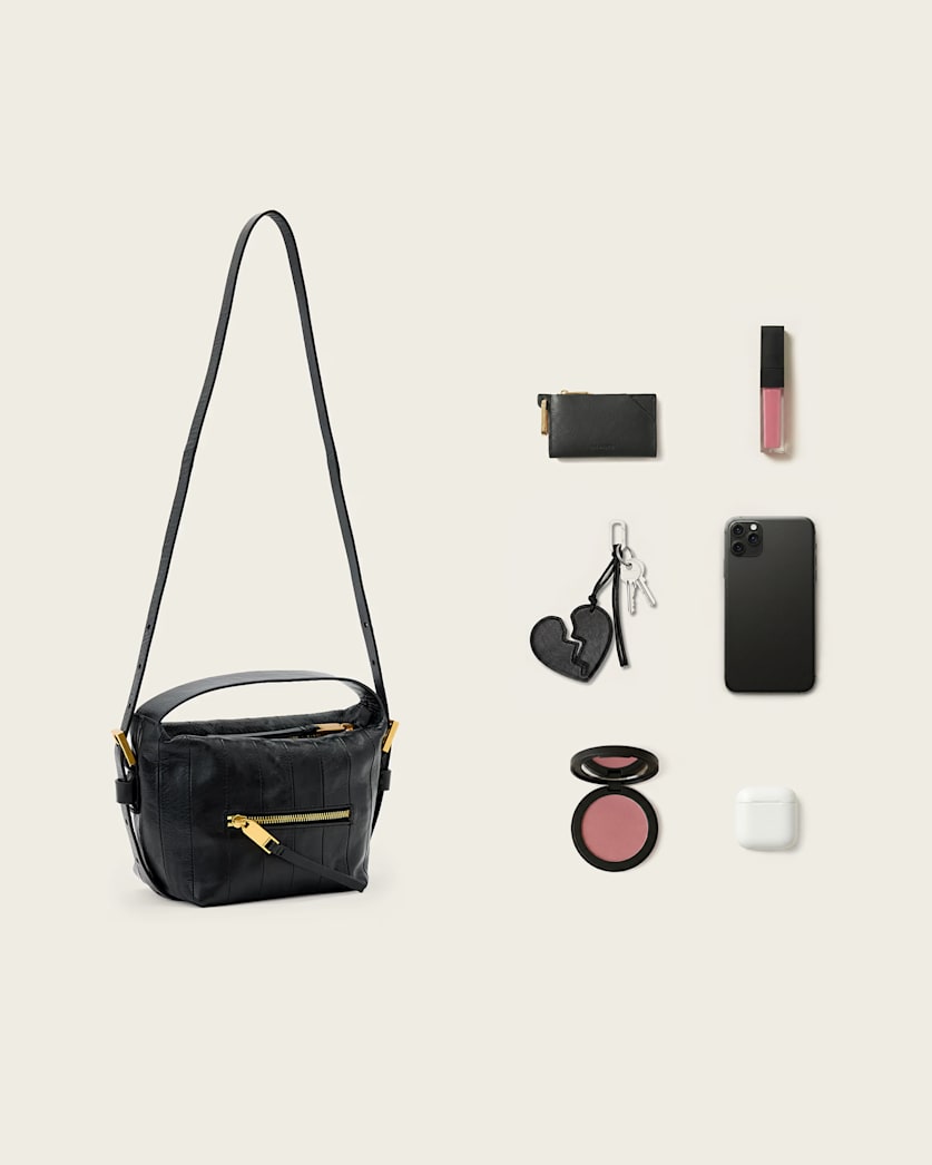 AllSaints Vega Leather Panel Grab Bag Women's Black Women's