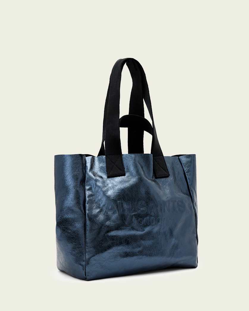 AllSaints Izzy Leather Tote Bag Women's Ink Blue Women's