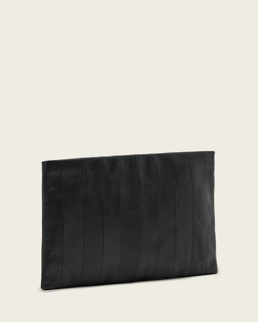 AllSaints Bettina Leather Clutch Bag Women's Black Women's