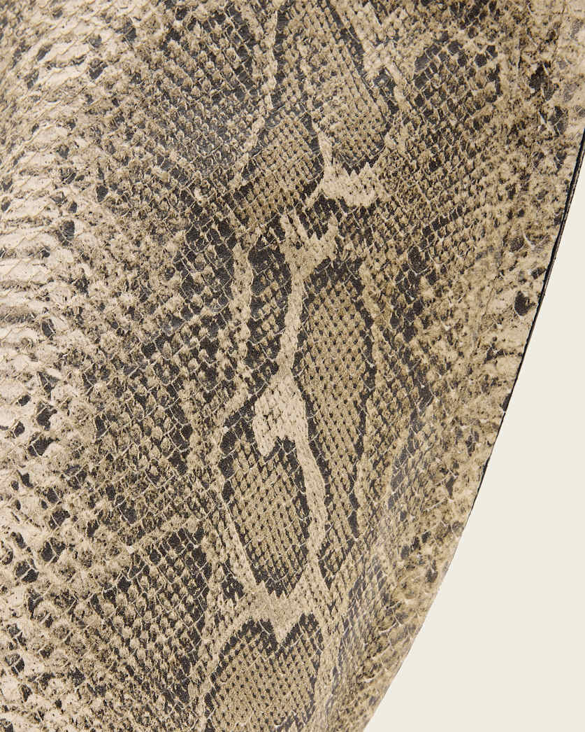 AllSaints Ara Leather Snake Tote Bag Women's Desert White Women's