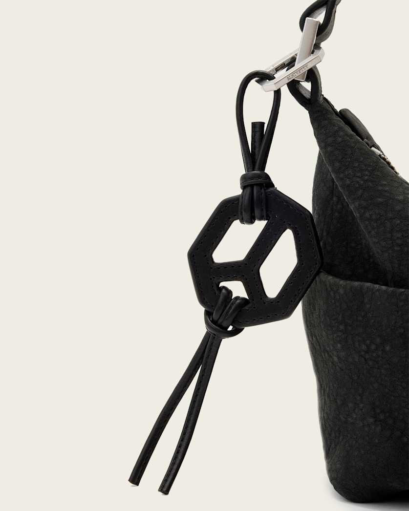 AllSaints Leather Peace Keyring Women's Black Women's