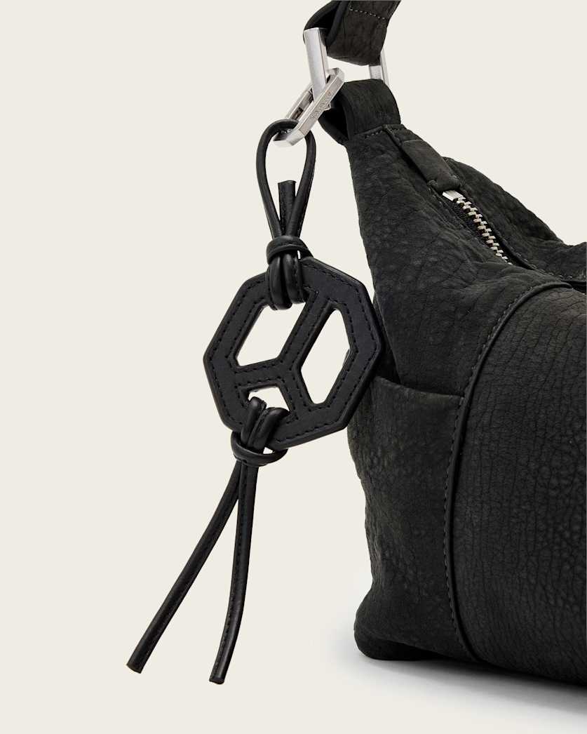 AllSaints Leather Peace Keyring Women's Black Women's