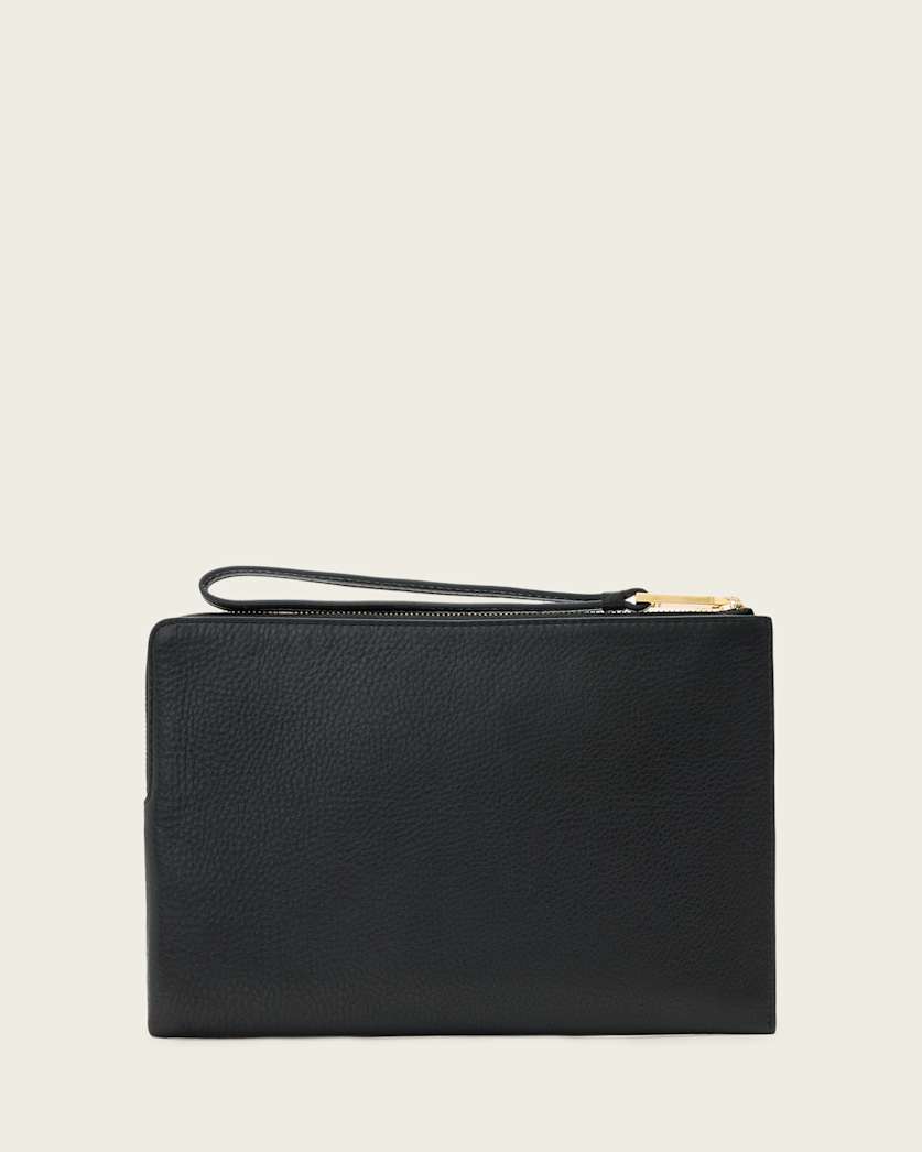 AllSaints Joshi Hex Leather Wallet Women's Black Women's