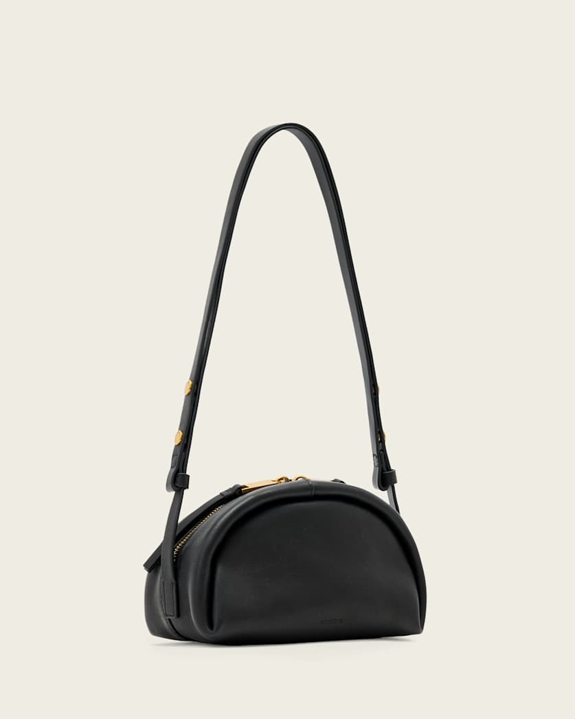 AllSaints Rosalie Arc Leather Crossbody Bag Women's Black Women's