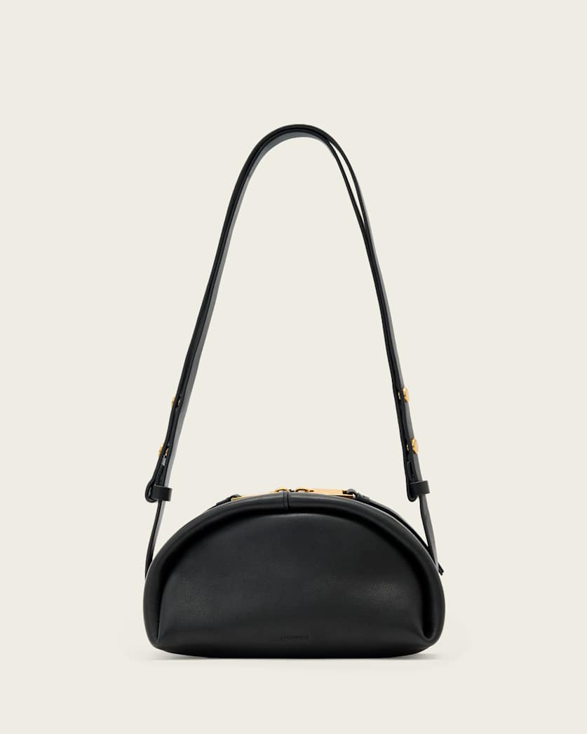 AllSaints Rosalie Arc Leather Crossbody Bag Women's Black Women's