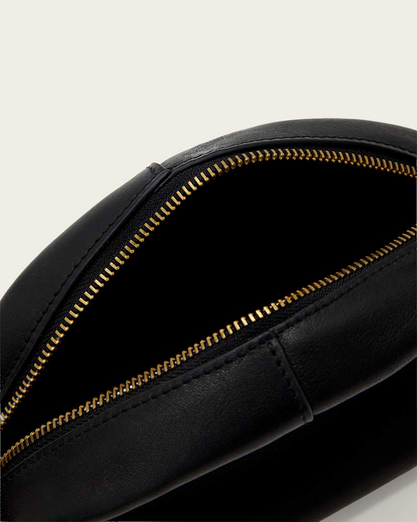 AllSaints Rosalie Arc Leather Crossbody Bag Women's Black Women's