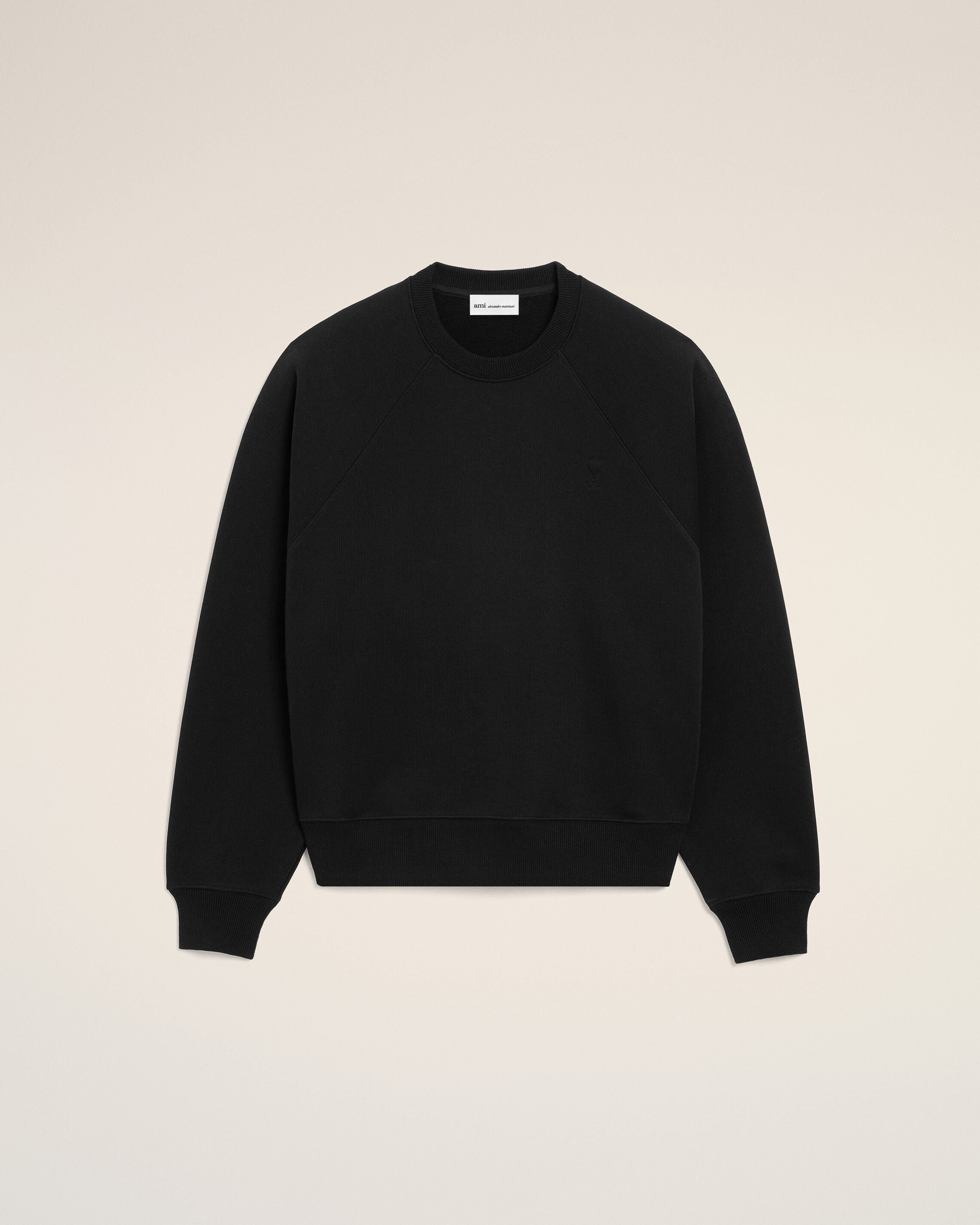 Black Cotton Embossed Ami De Coeur Sweatshirt