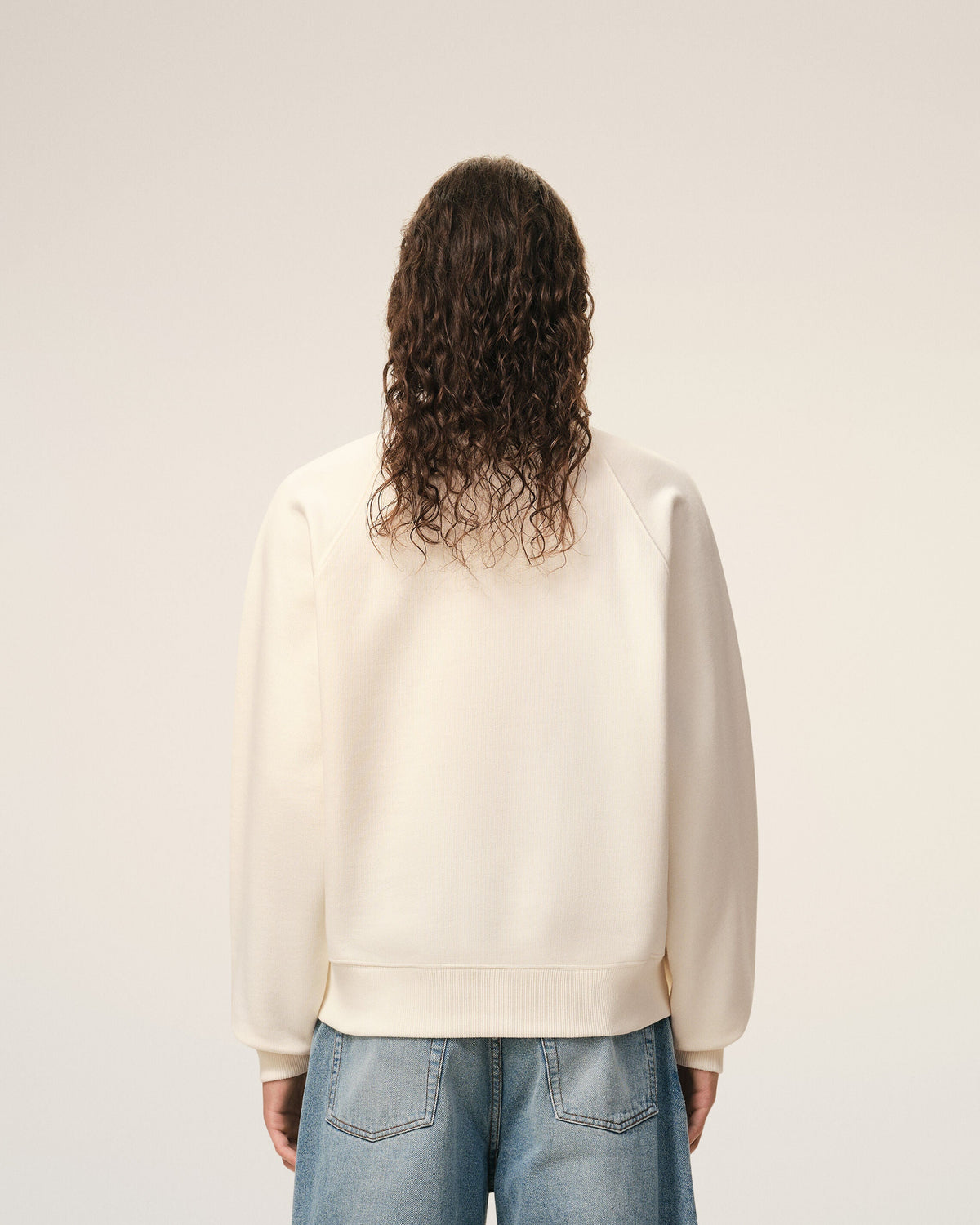 White Cotton Embossed Ami De Coeur Sweatshirt