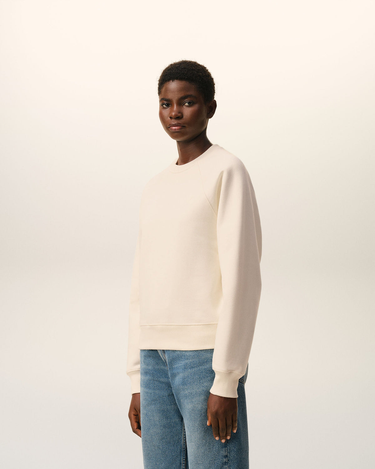 White Cotton Embossed Ami De Coeur Sweatshirt