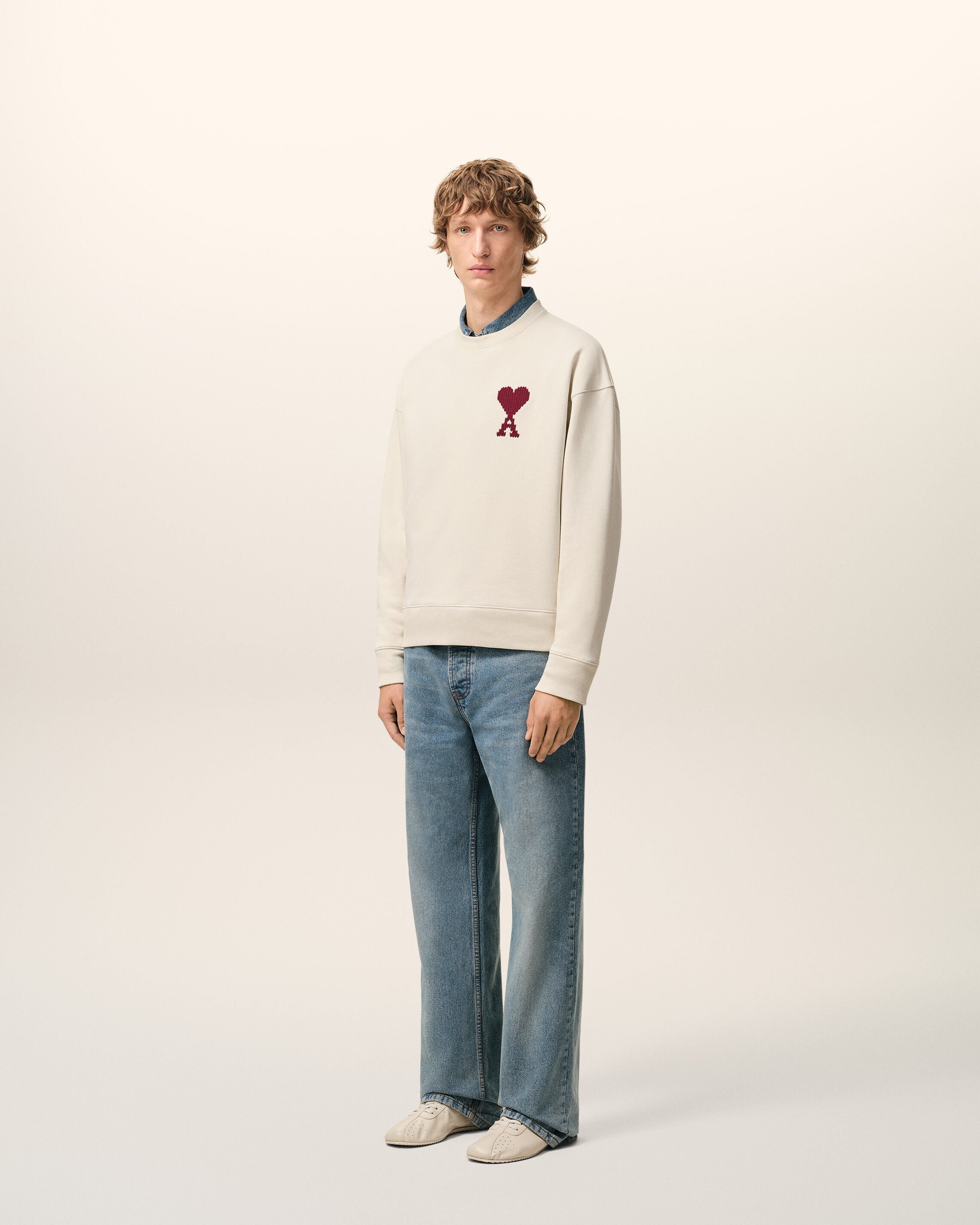 White Cotton Ami De Coeur Sweatshirt