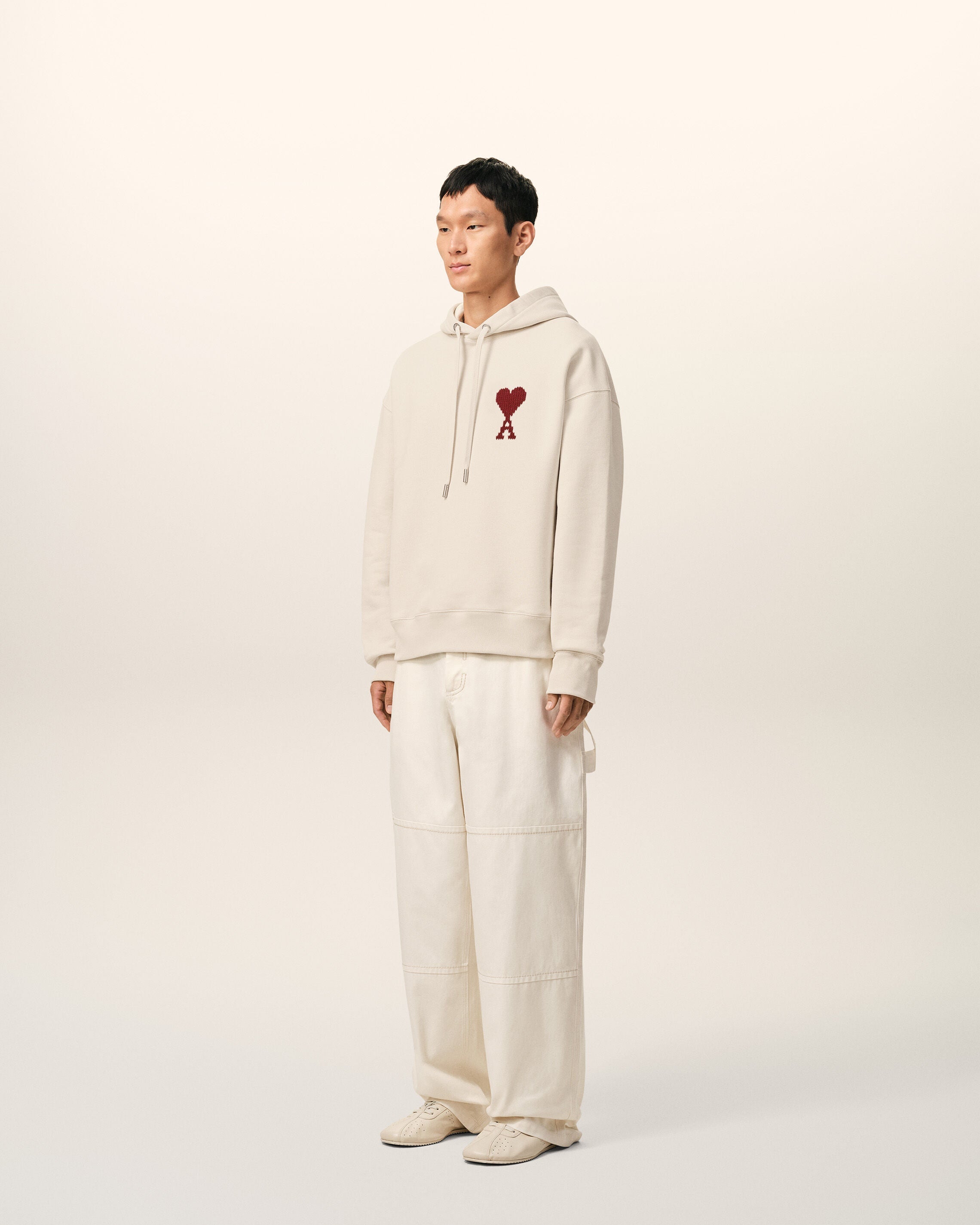 White Cotton Ami De Coeur Hoodie
