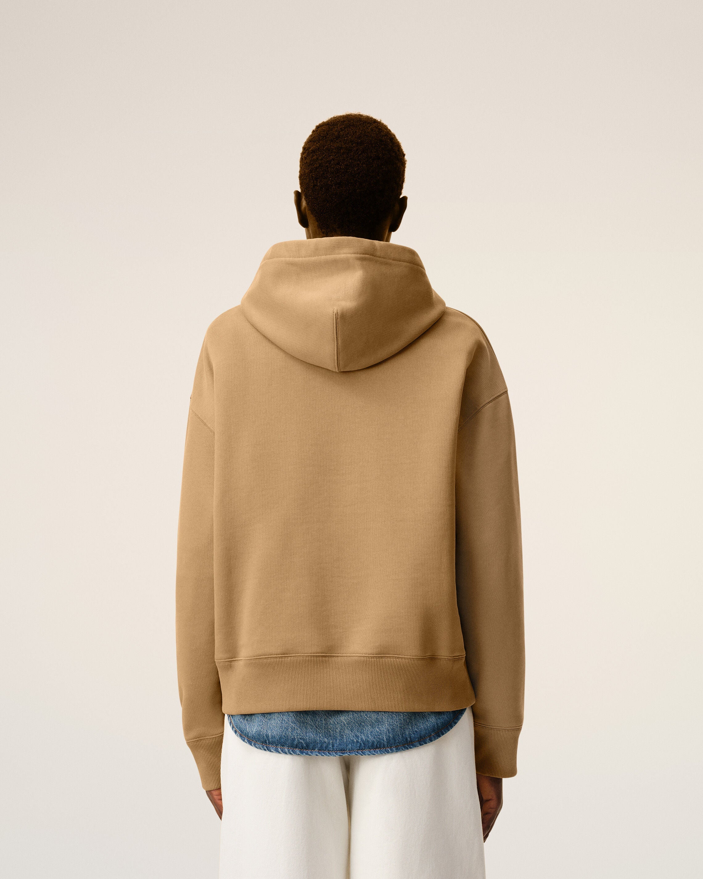 Beige Cotton Ami De Coeur Hoodie