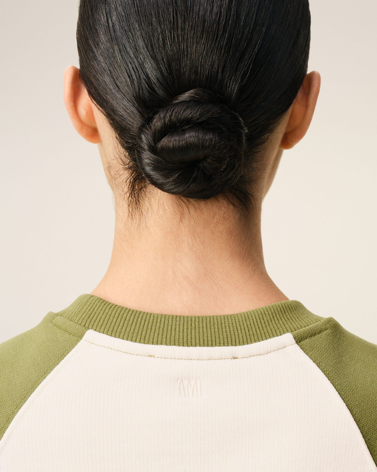 White And Green Cotton Knitted Ami De Coeur Sweatshirt