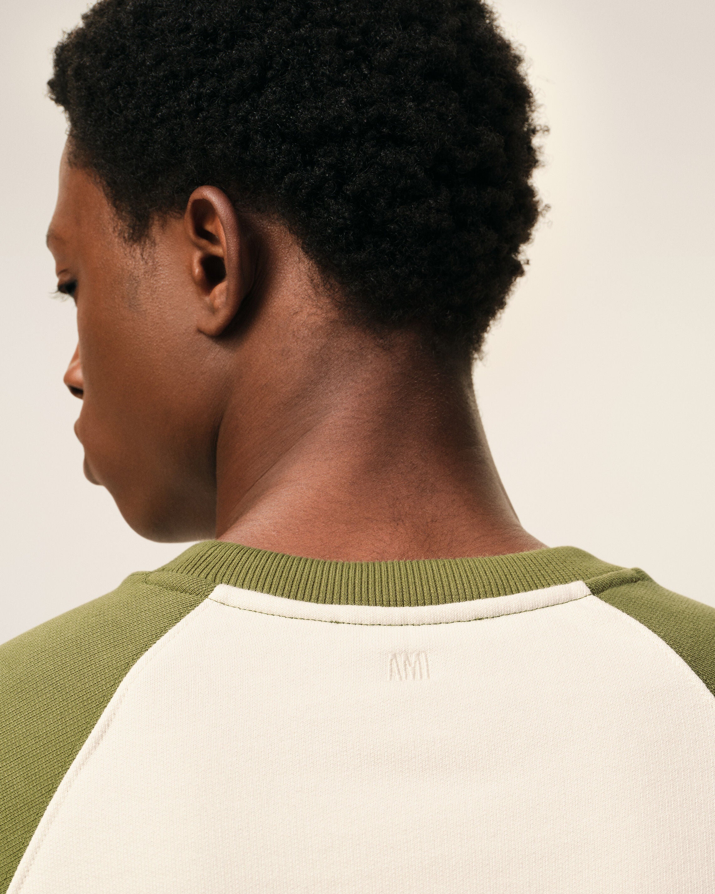 White And Green Cotton Knitted Ami De Coeur Sweatshirt