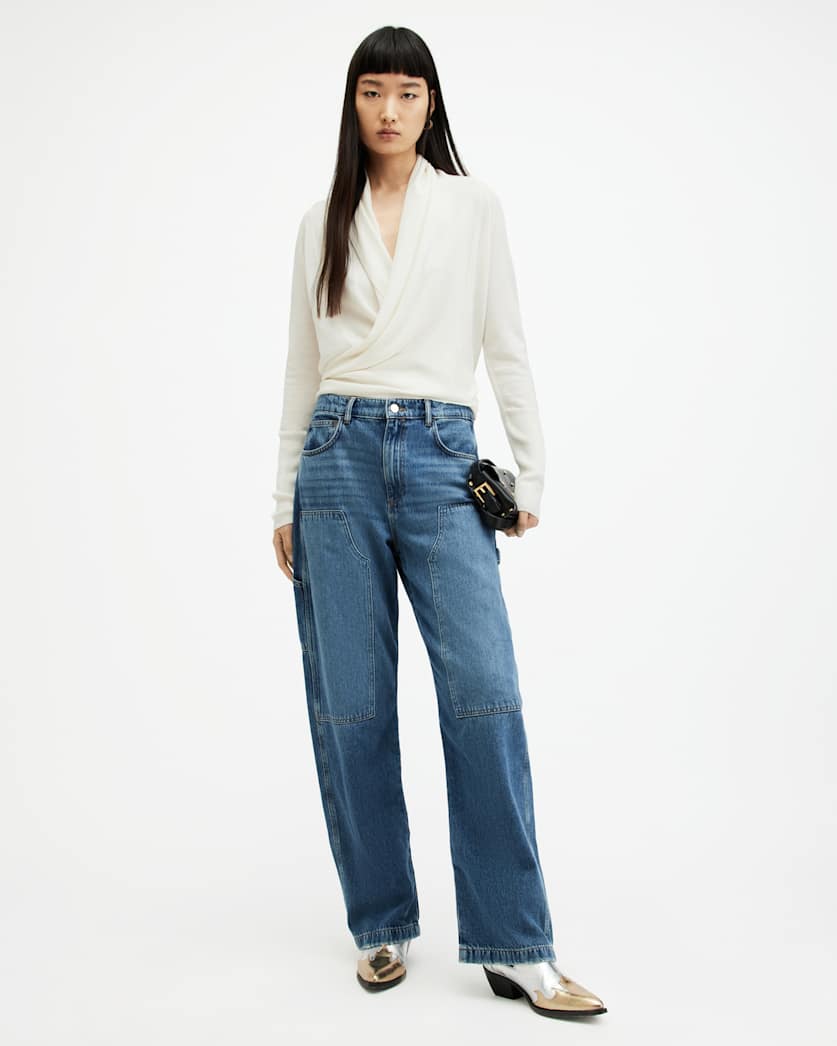 AllSaints Wasson Pirate Lightweight Cardigan Women's Chalk White Women's