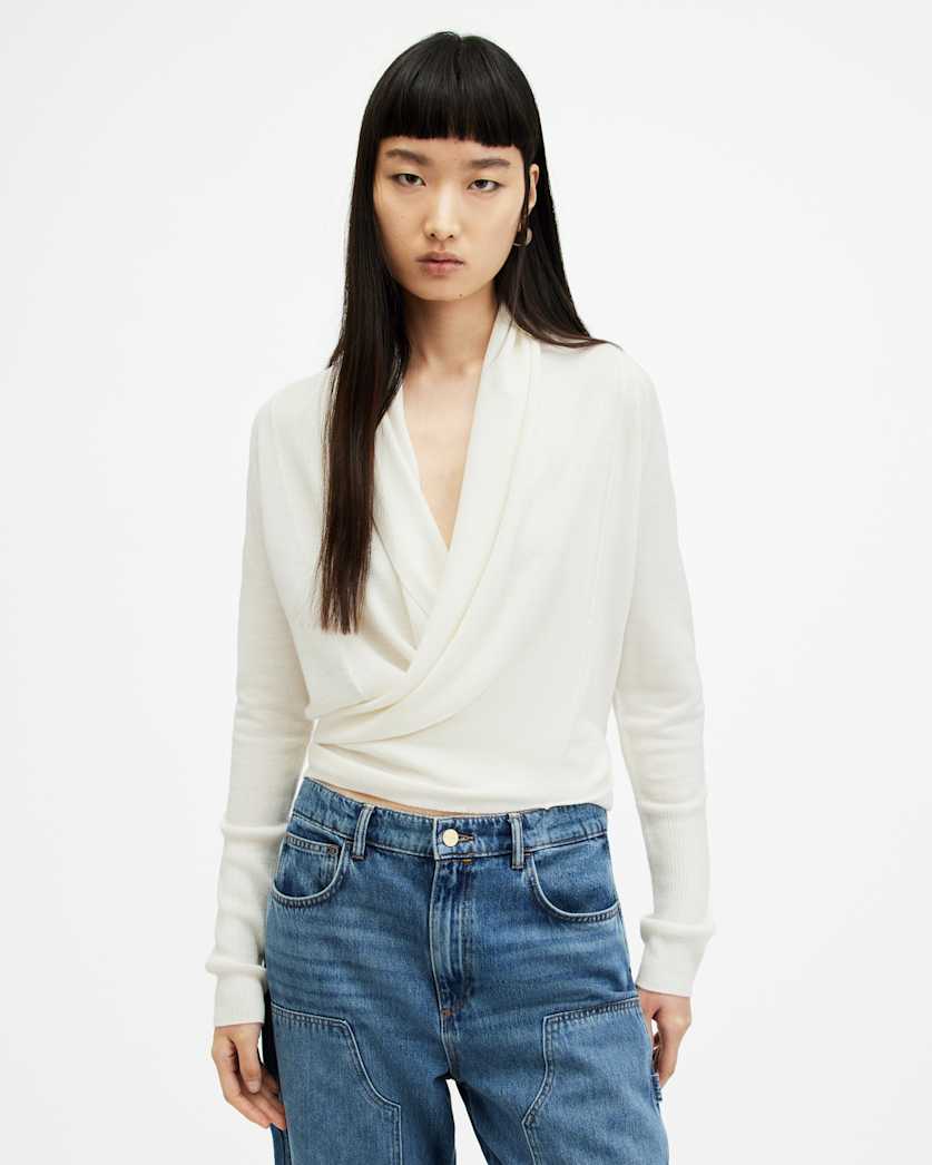 AllSaints Wasson Pirate Lightweight Cardigan Women's Chalk White Women's