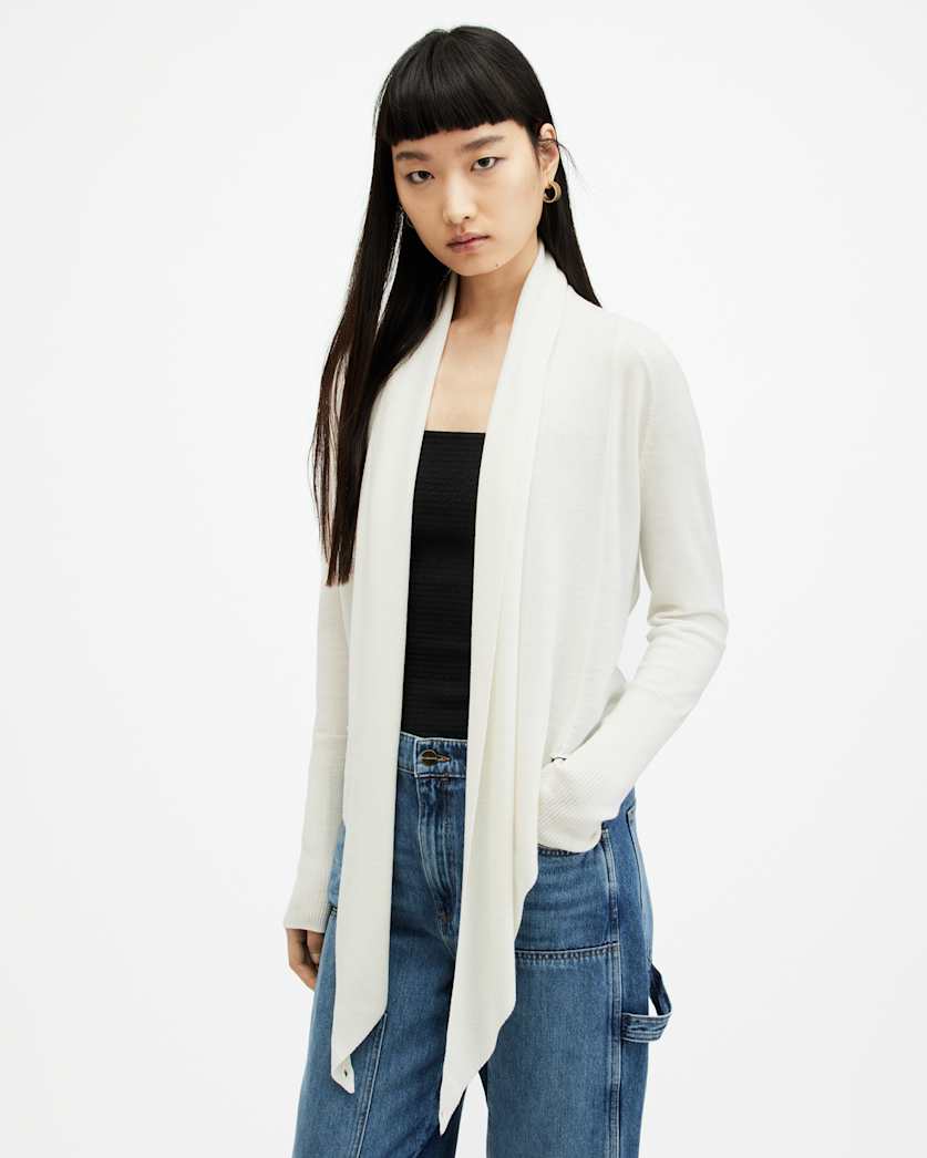 AllSaints Wasson Pirate Lightweight Cardigan Women's Chalk White Women's