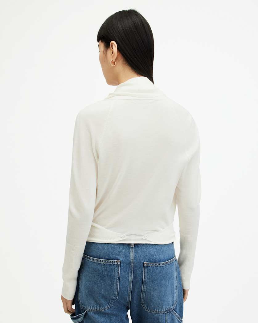 AllSaints Wasson Pirate Lightweight Cardigan Women's Chalk White Women's