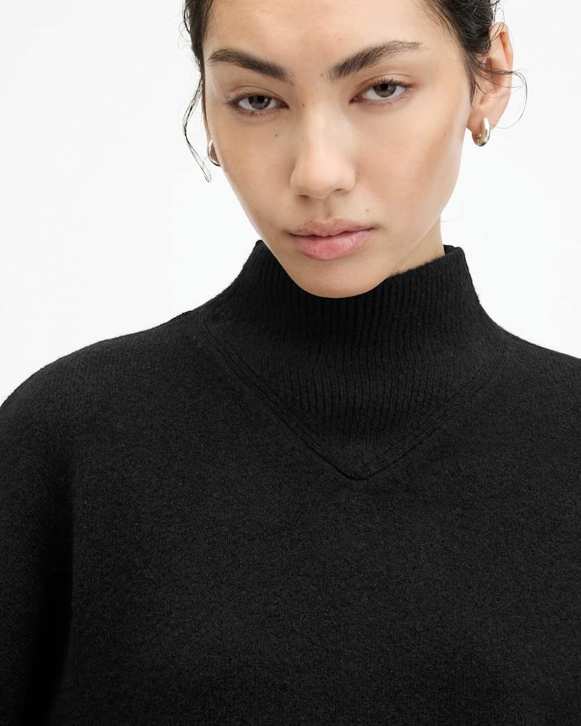 AllSaints Asha Soft Fluffy Sweater Women's Black Women's