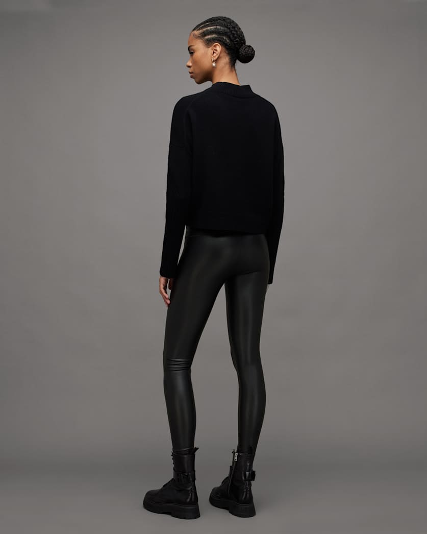 AllSaints Cora High Rise Skinny Fit Faux Leggings Women's Black Women's