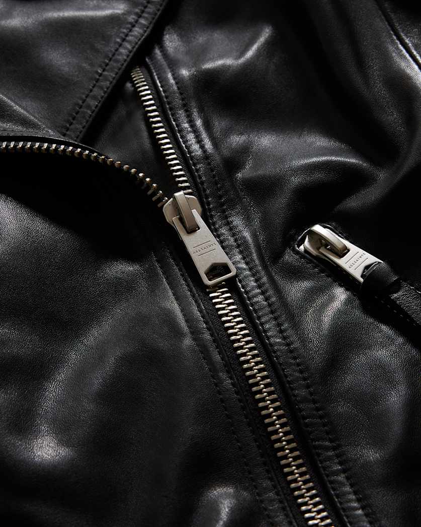AllSaints Dalby Slim Fit Leather Biker Jacket Women's Black Women's