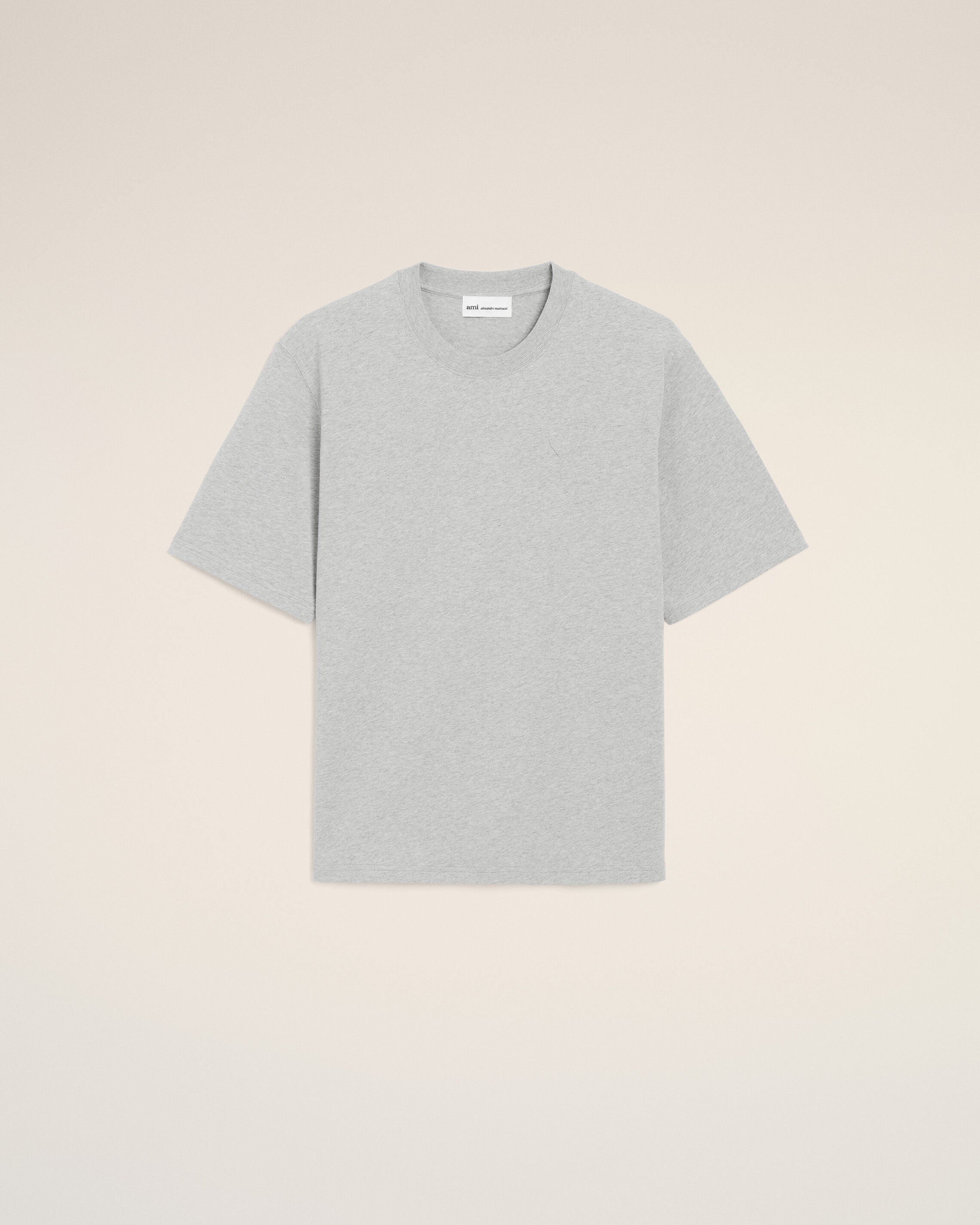Grey Cotton Ami De Coeur Embossed Tshirt