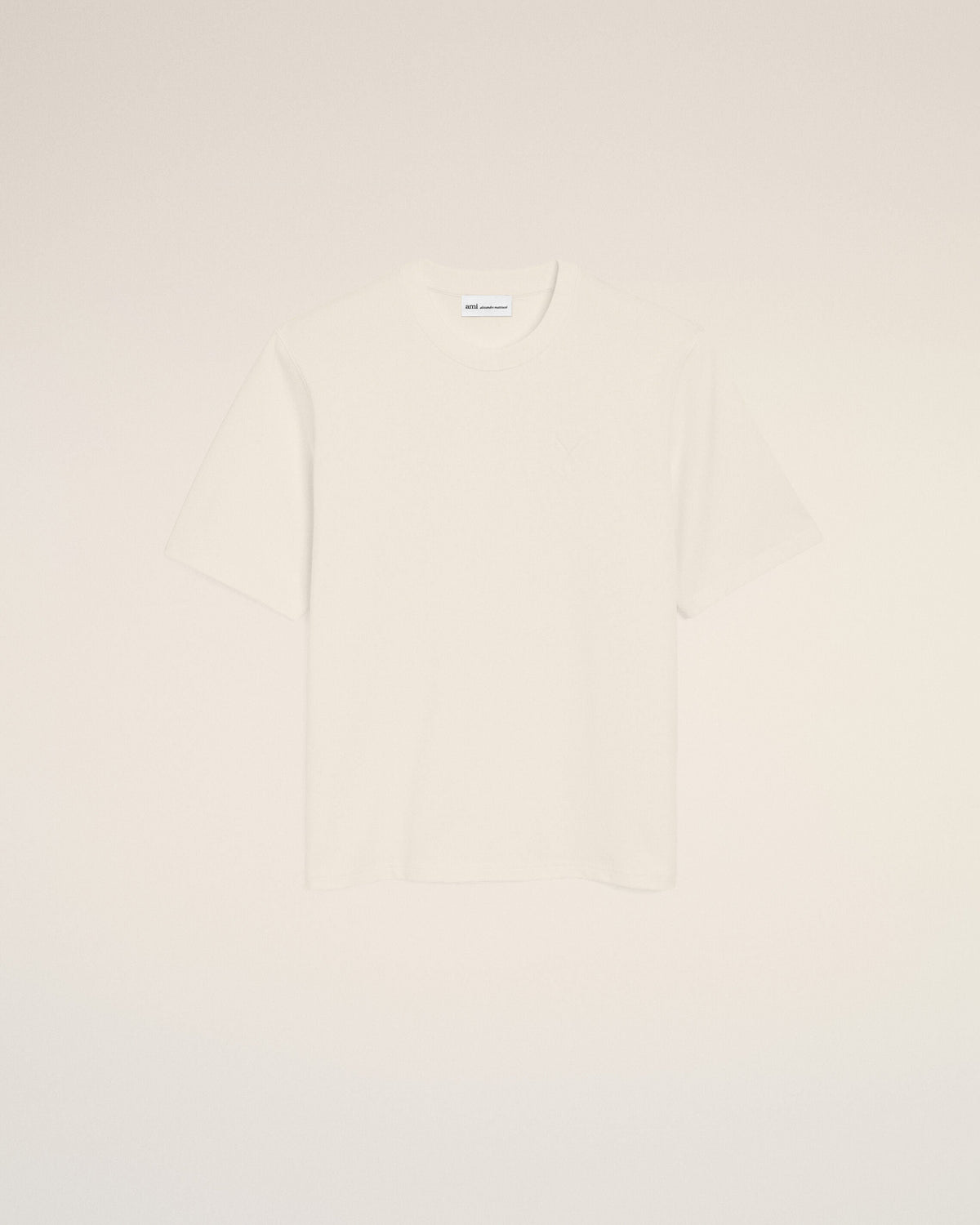 White Cotton Ami De Coeur Embossed Tshirt