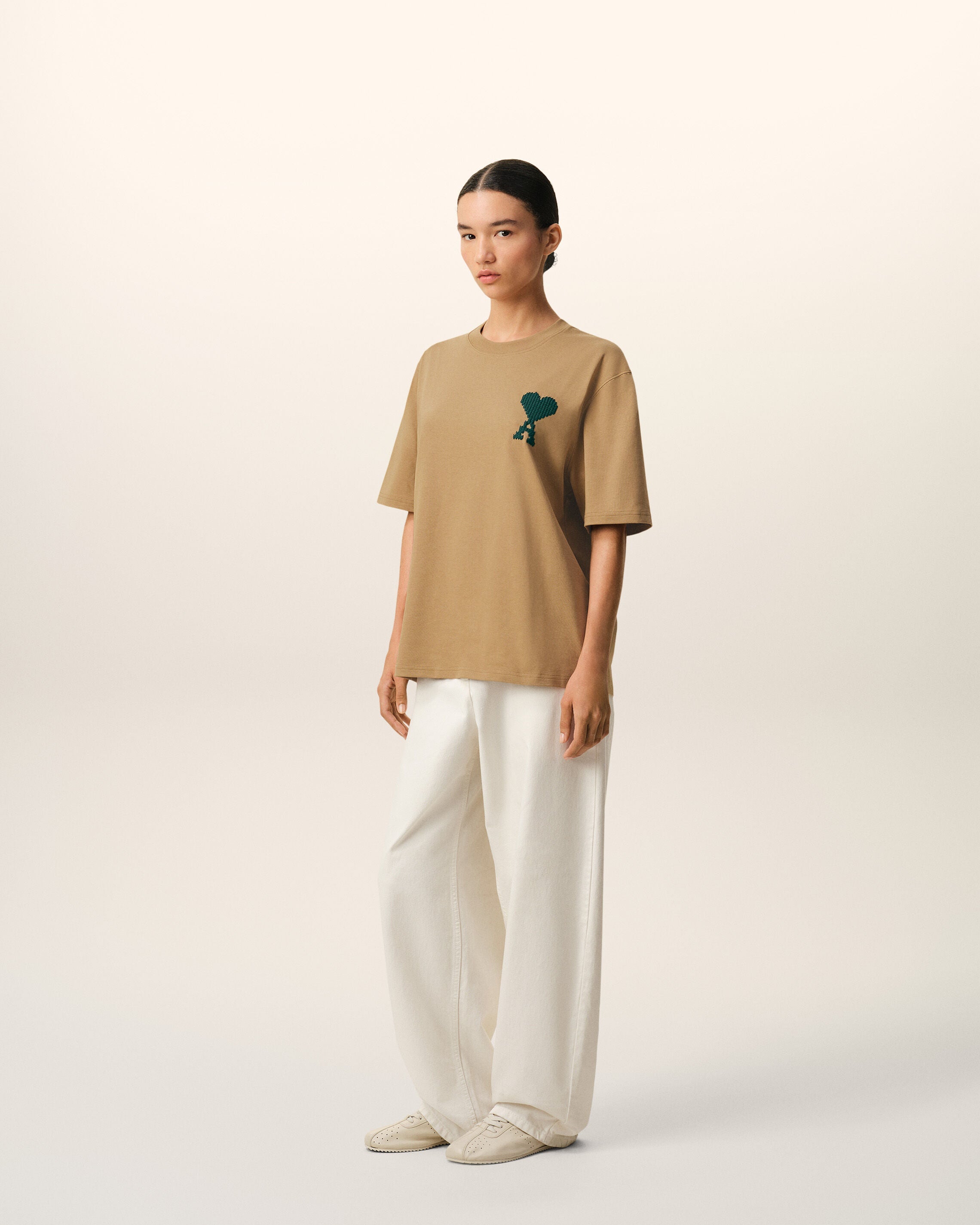 Beige Cotton Ami De Coeur Tshirt