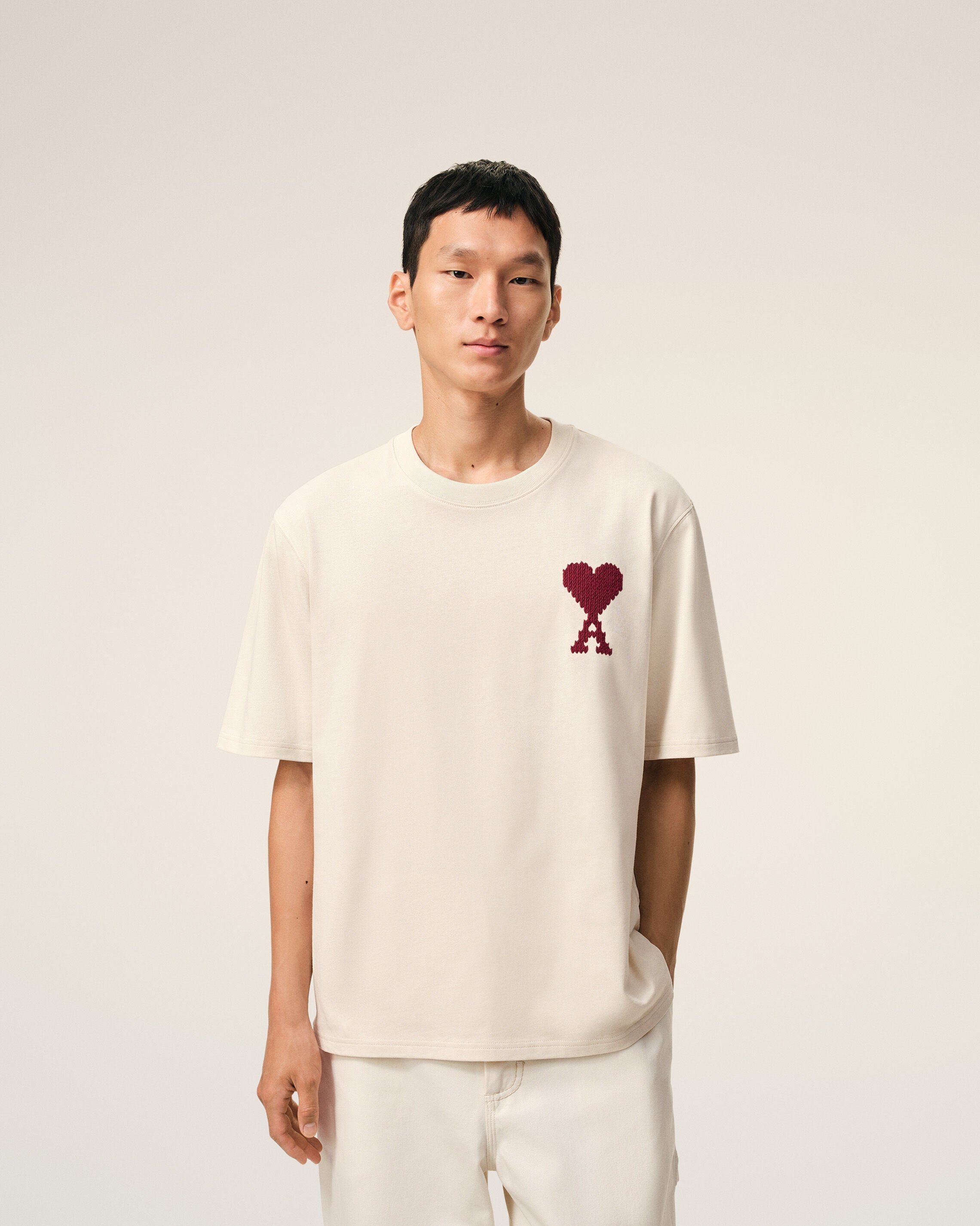 White Cotton Ami De Coeur Tshirt