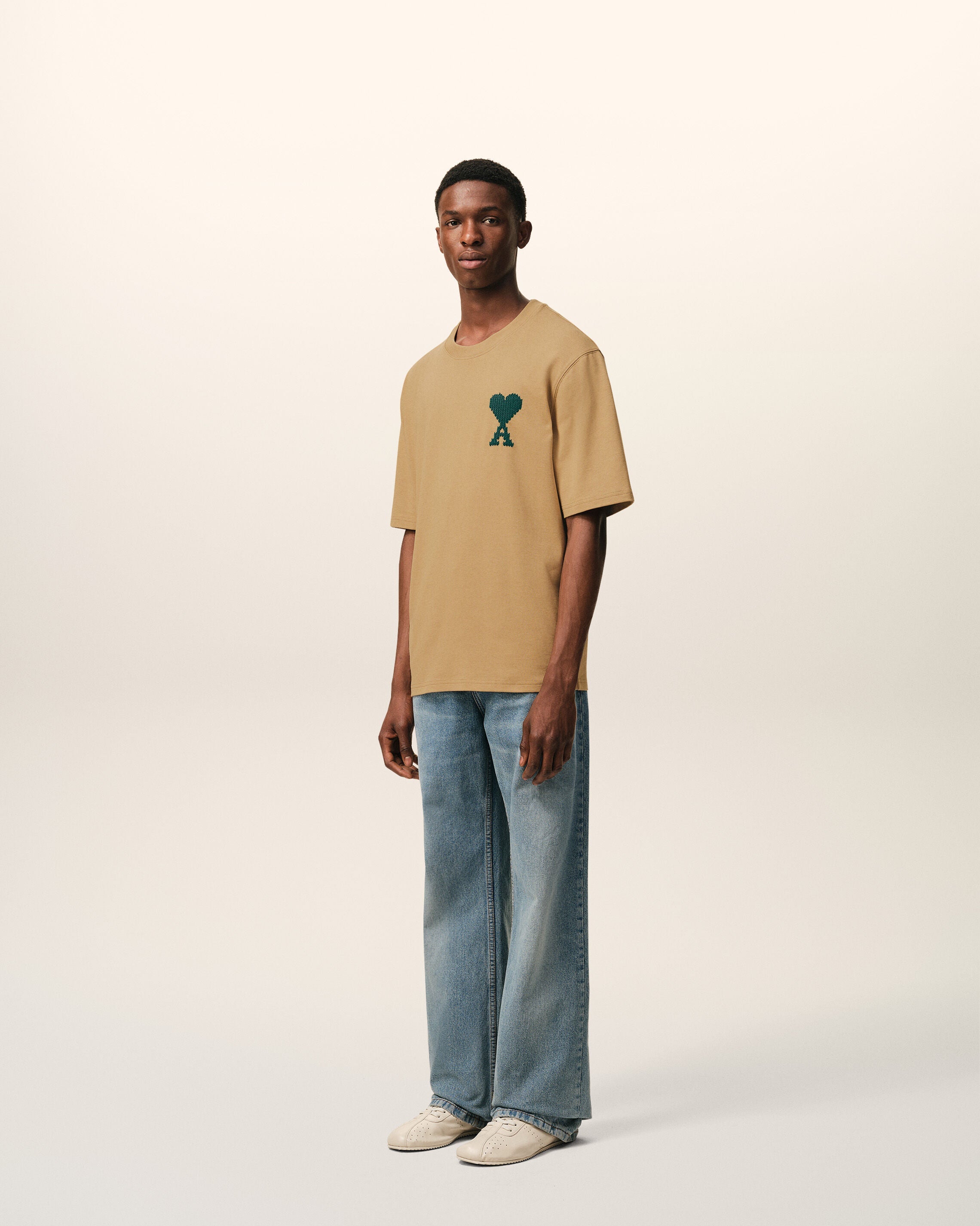 Beige Cotton Ami De Coeur Tshirt