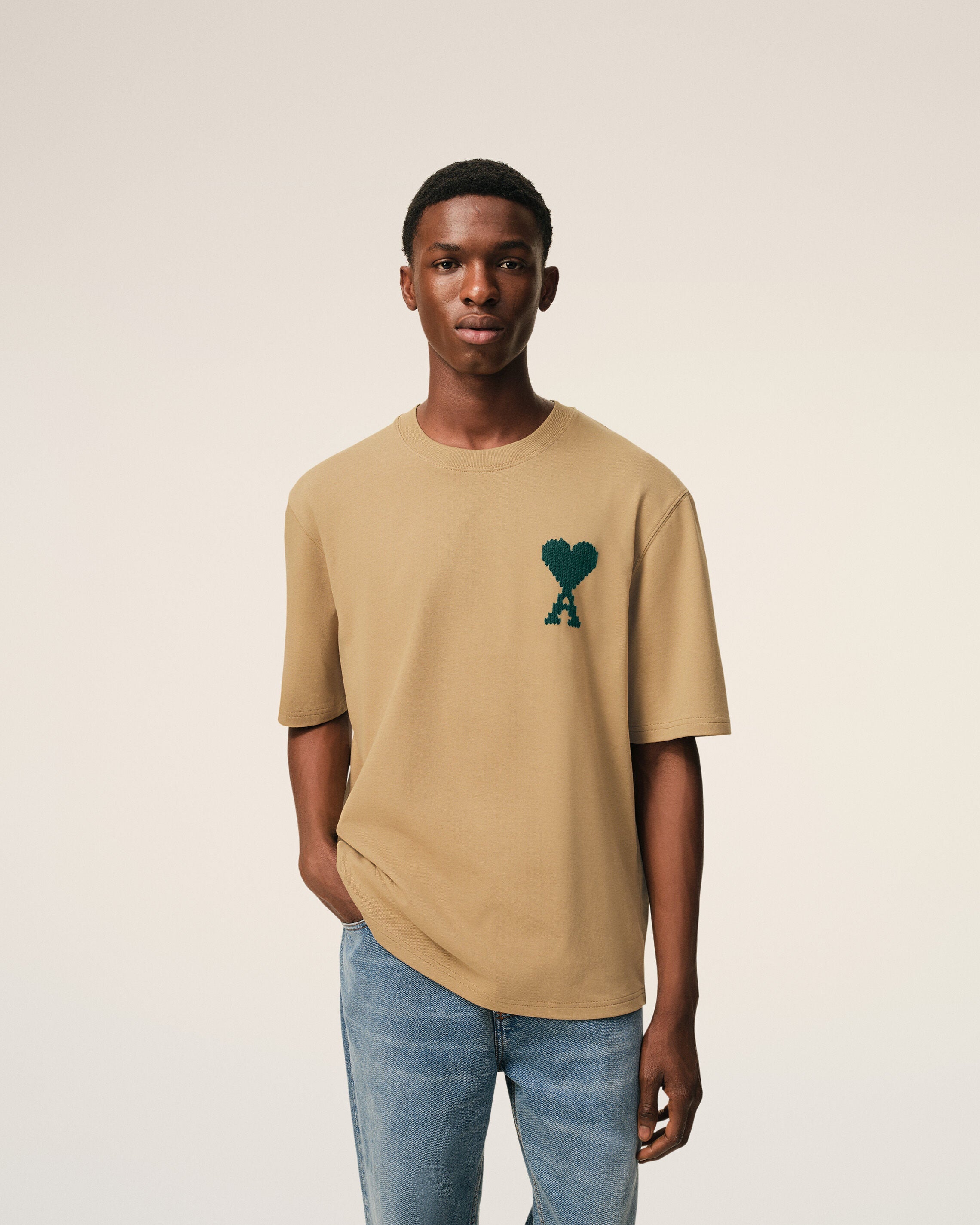 Beige Cotton Ami De Coeur Tshirt