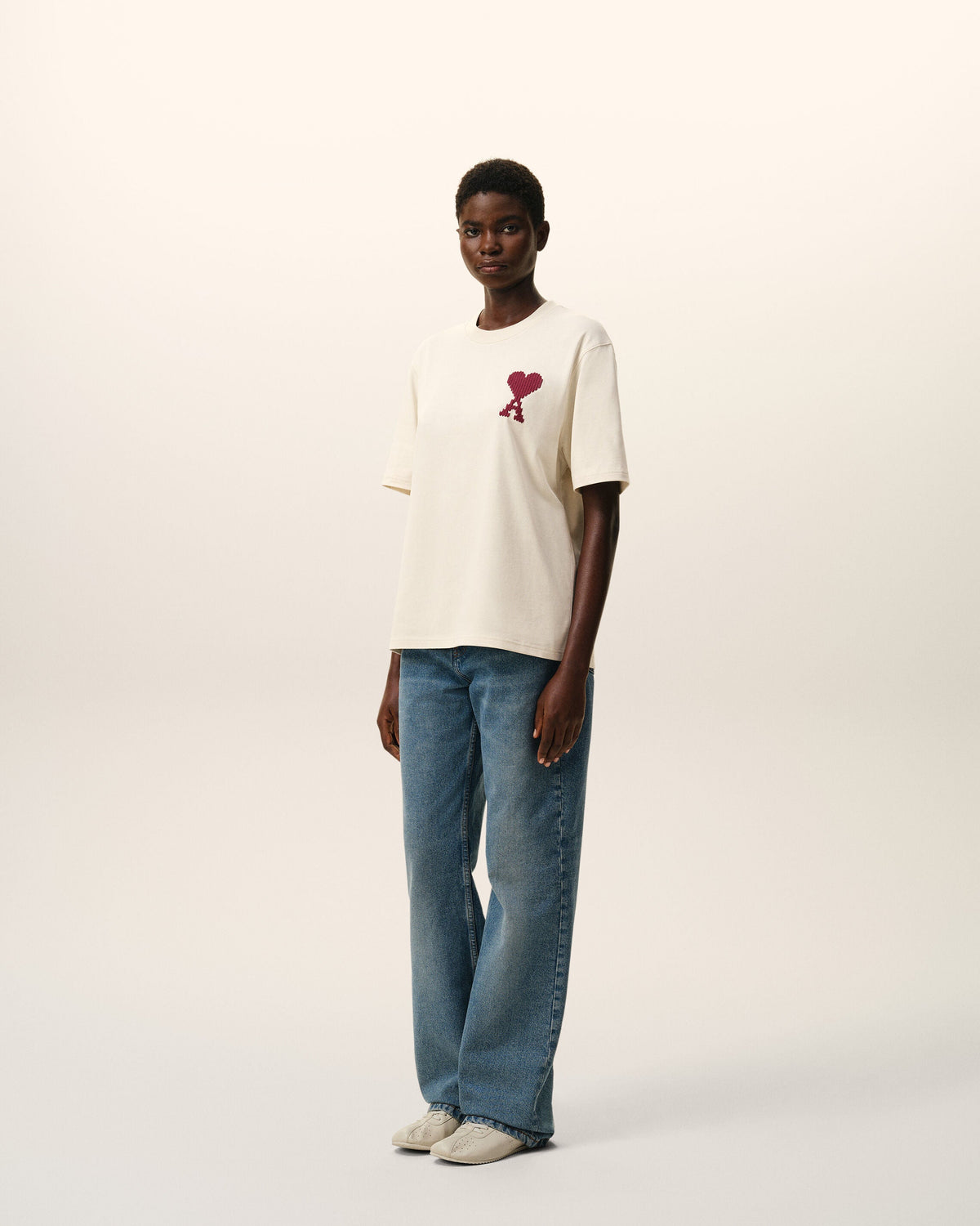 White Cotton Ami De Coeur Tshirt