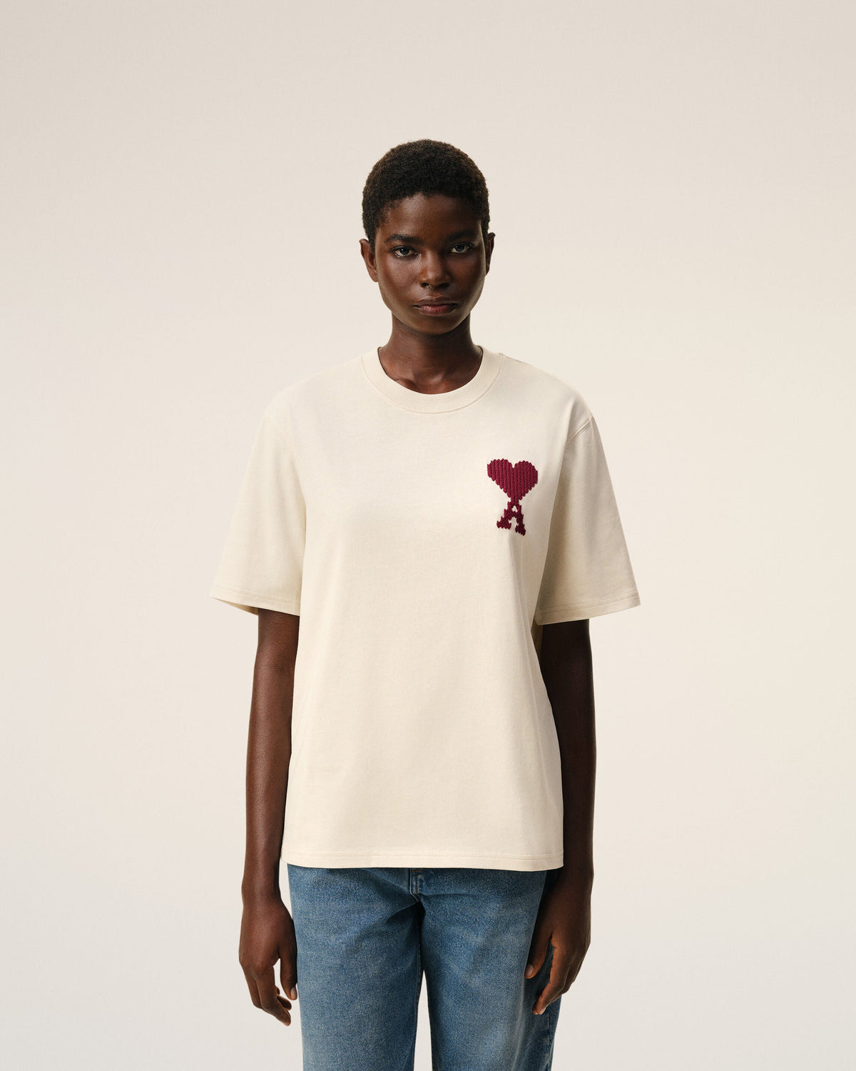White Cotton Ami De Coeur Tshirt