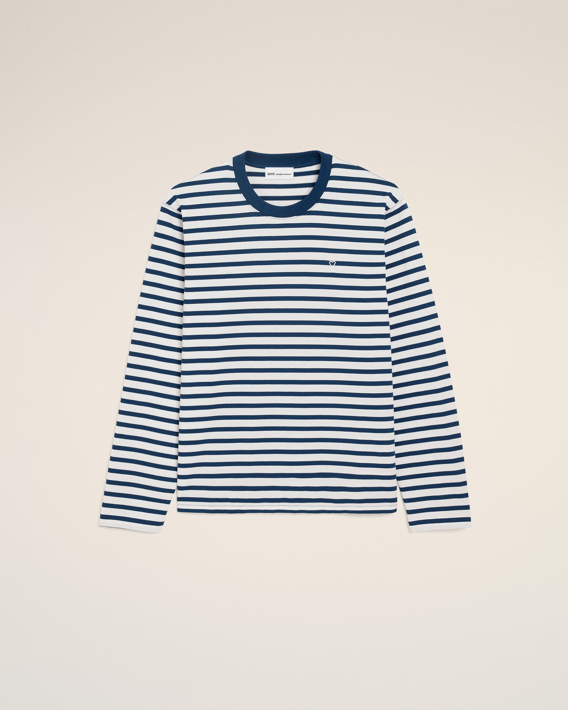Blue Cotton Long Sleeves Mariniere Ami De Coeur Tshirt