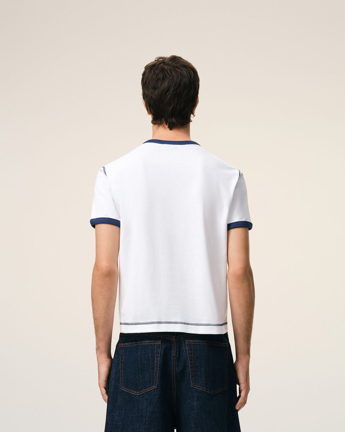 White Cotton Ami De Coeur Knitted Patch Tshirt