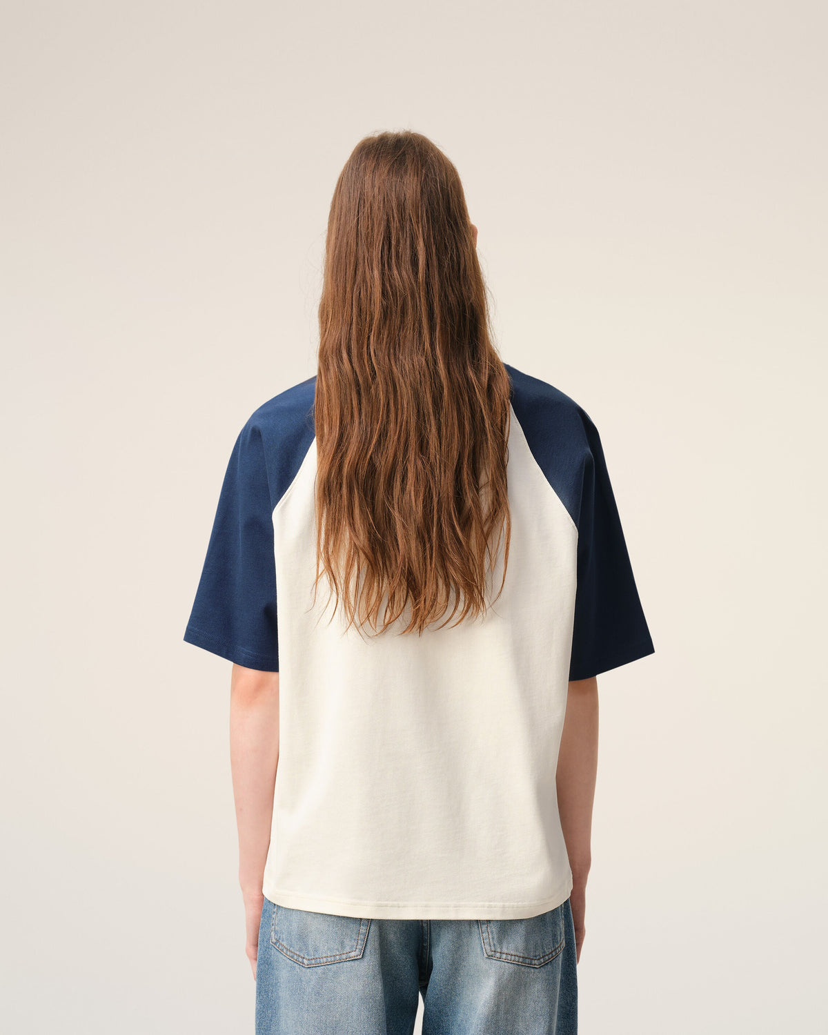 White And Blue Cotton Ami De Coeur Knitted Patch Tshirt