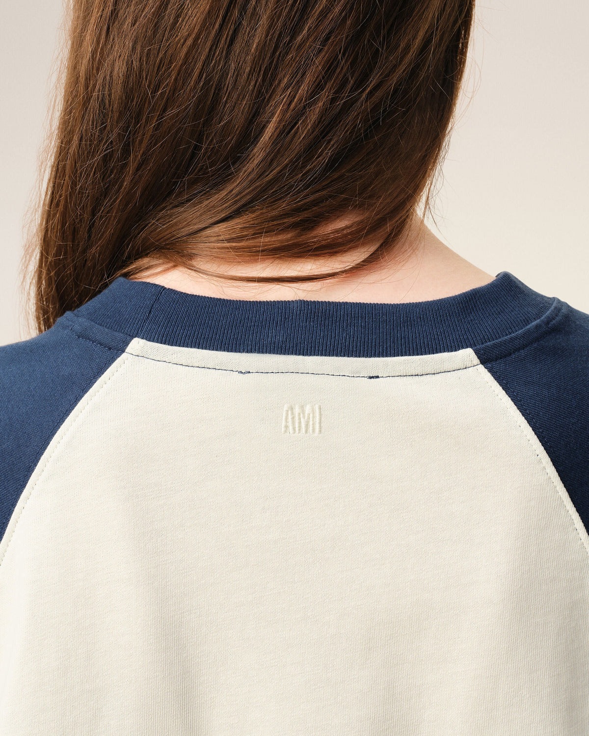 White And Blue Cotton Ami De Coeur Knitted Patch Tshirt
