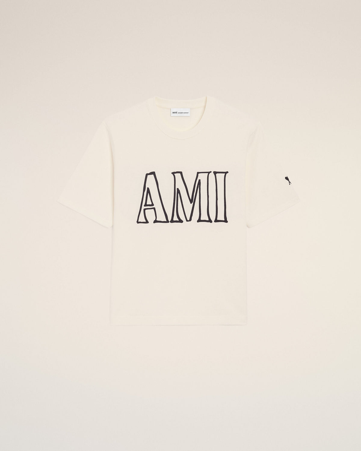 Ami Paris White Cotton Print T Shirt, detail 3