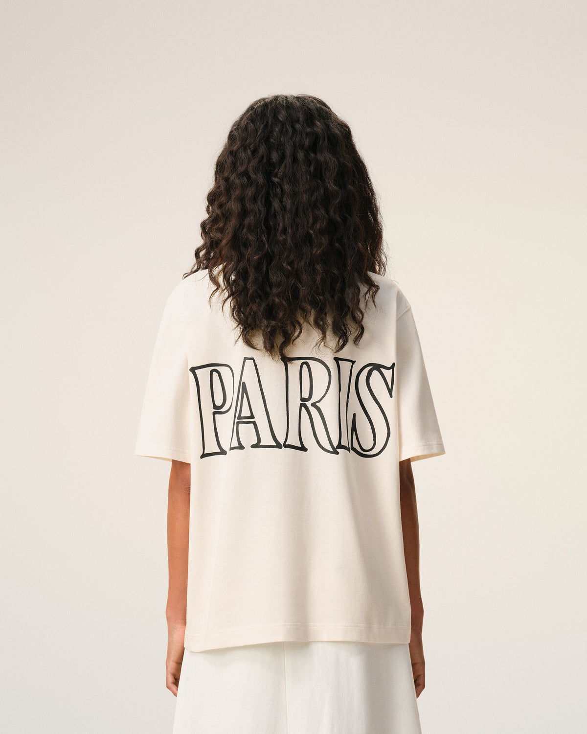 White Cotton Ami Paris Print Tshirt