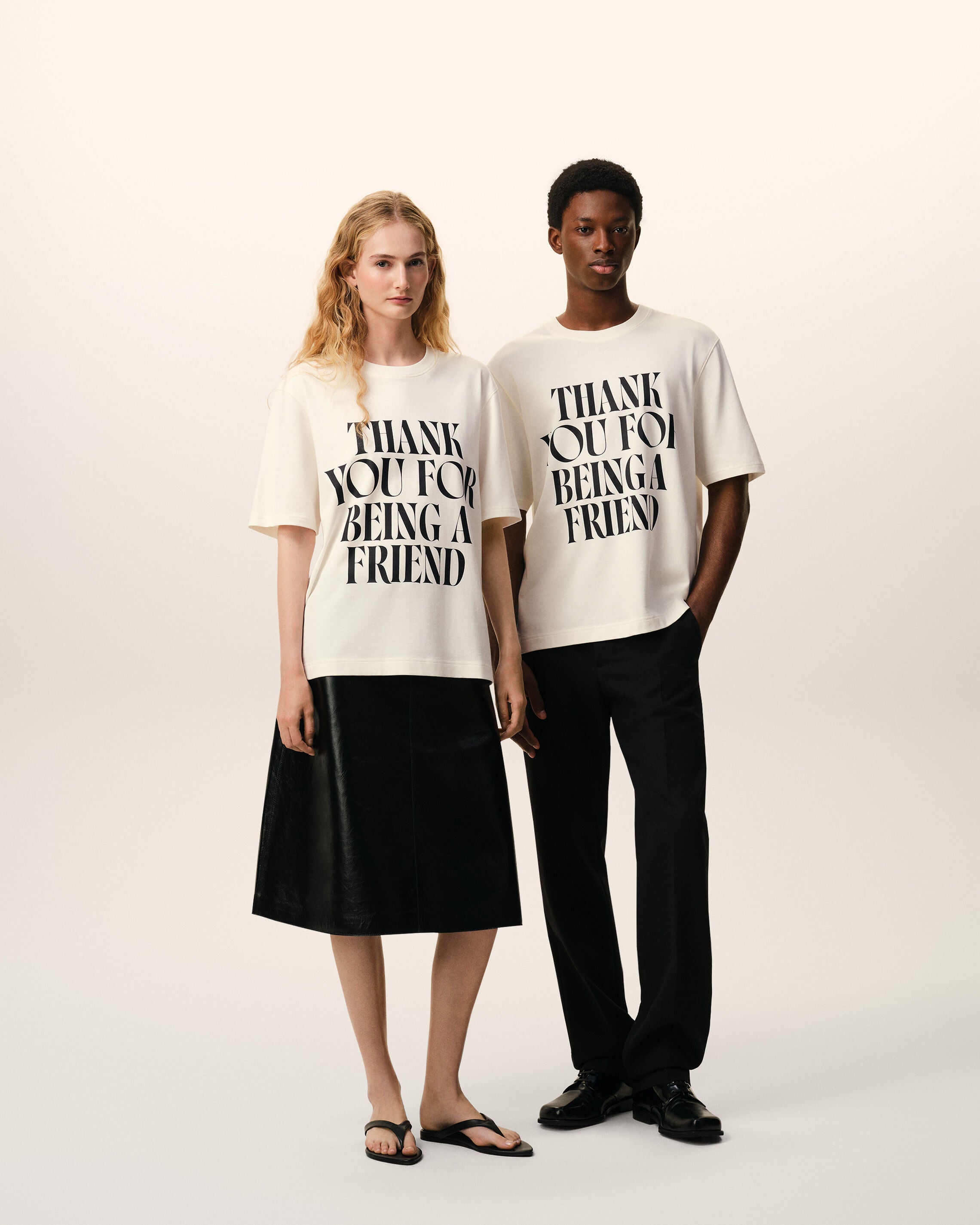 AmiParis White Cotton Signature Print Tshirt