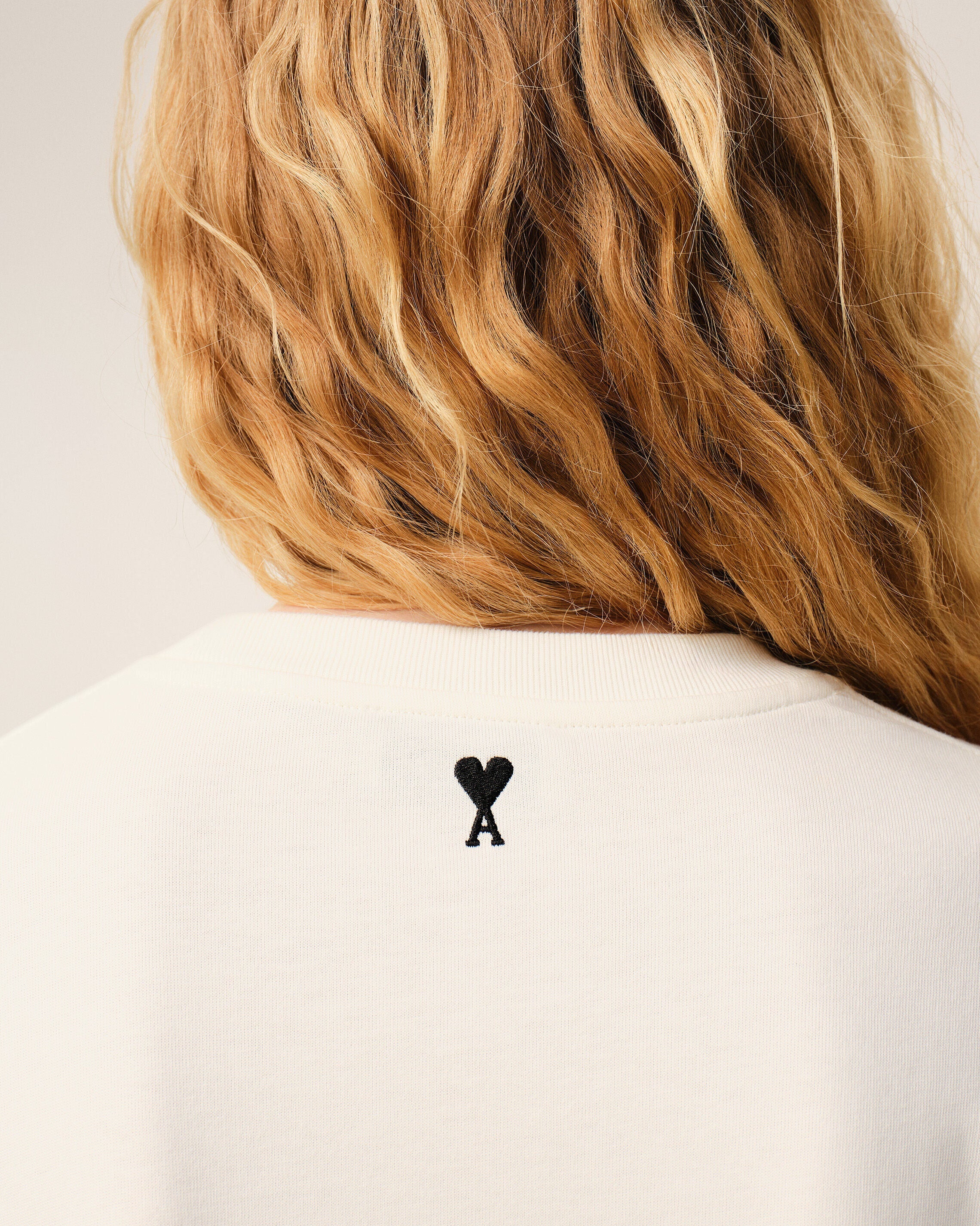 AmiParis White Cotton Signature Print Tshirt