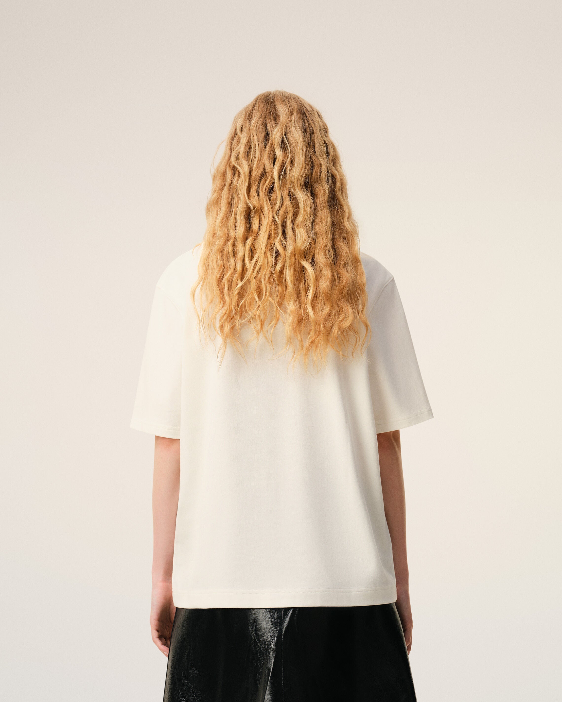 AmiParis White Cotton Signature Print Tshirt
