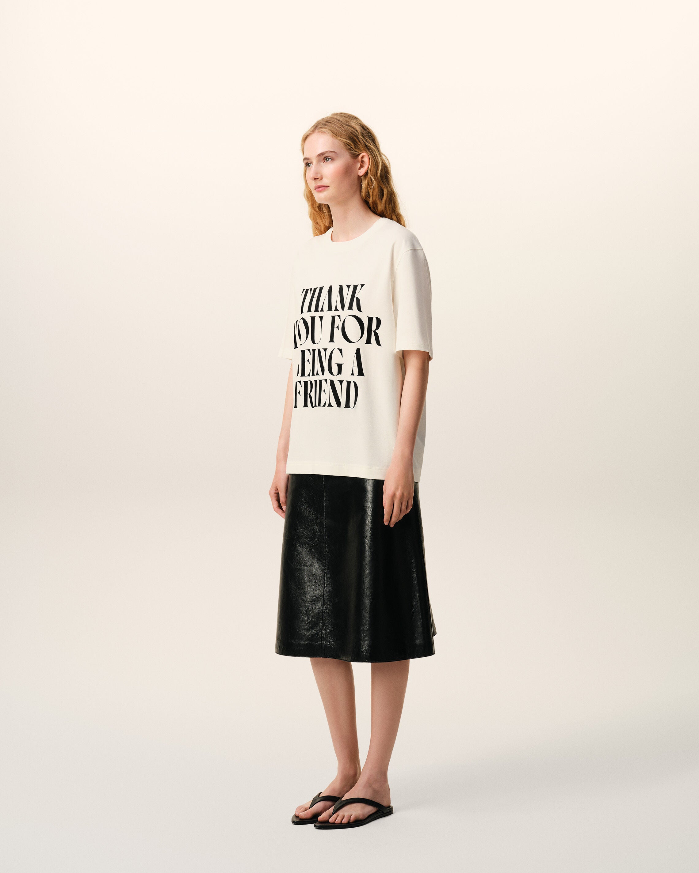 AmiParis White Cotton Signature Print Tshirt