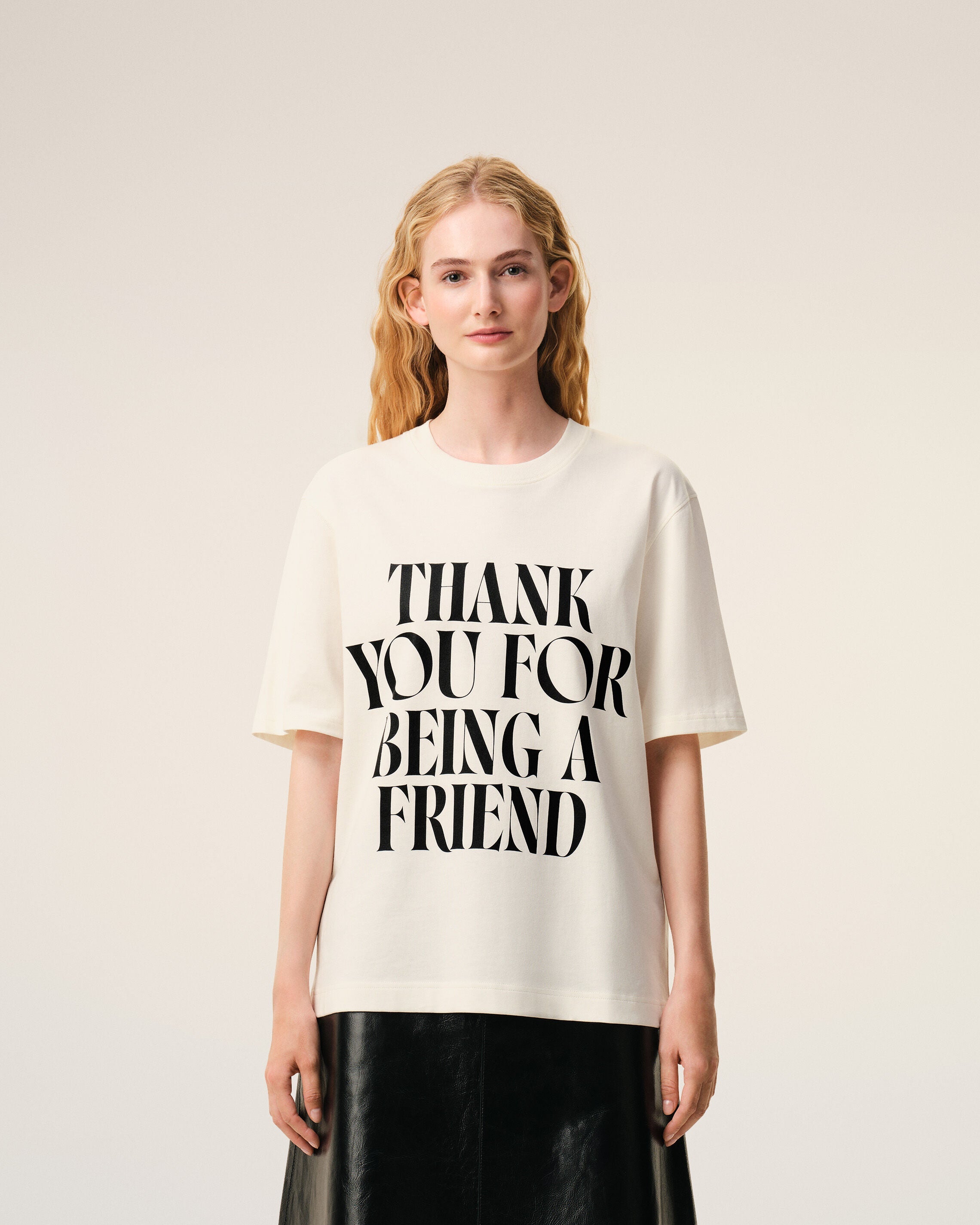 AmiParis White Cotton Signature Print Tshirt