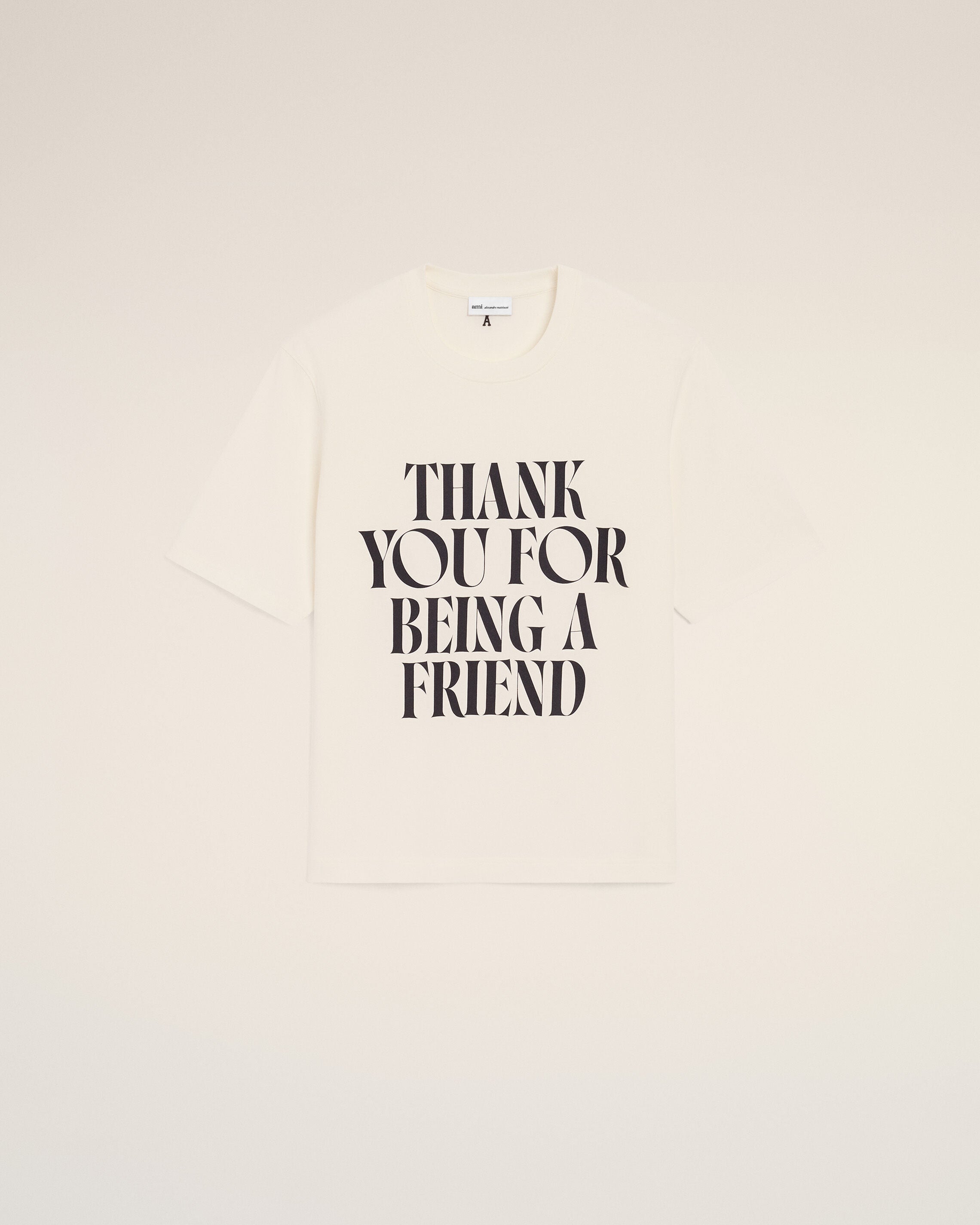 AmiParis White Cotton Signature Print Tshirt
